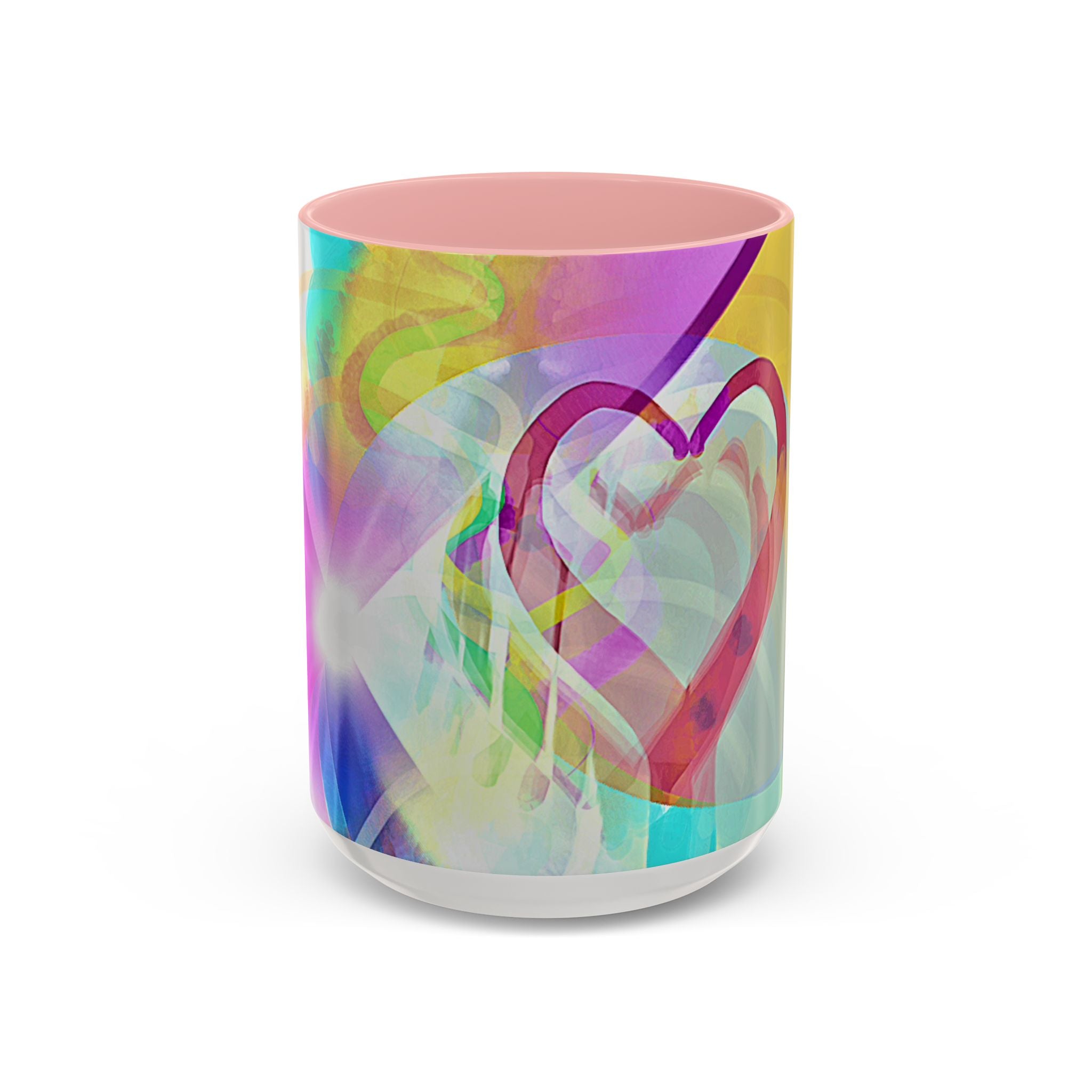 Colorful Heart Coffee Mug – Vibrant Abstract Love Accent Mug (11/15oz)