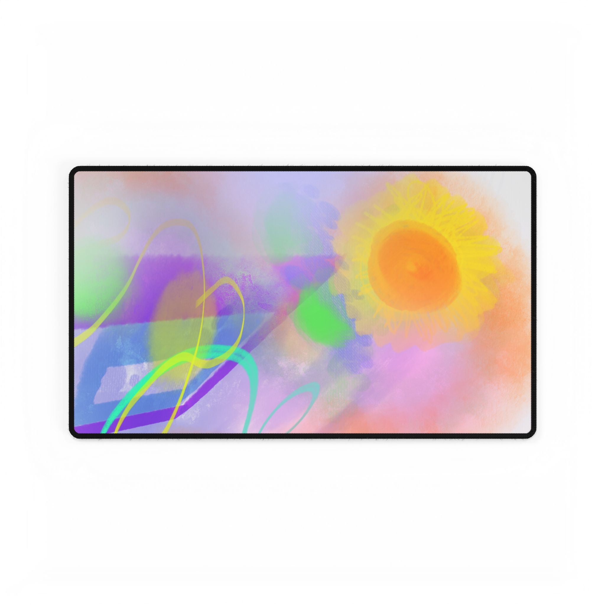 Sunshine Pastel Abstract Desk Mat — Large Artistic Mouse Pad