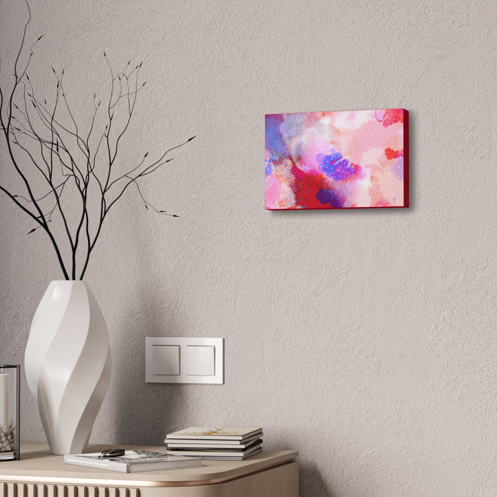 Abstract Pink Watercolor Canvas Wall Art - Stretched 1.5"