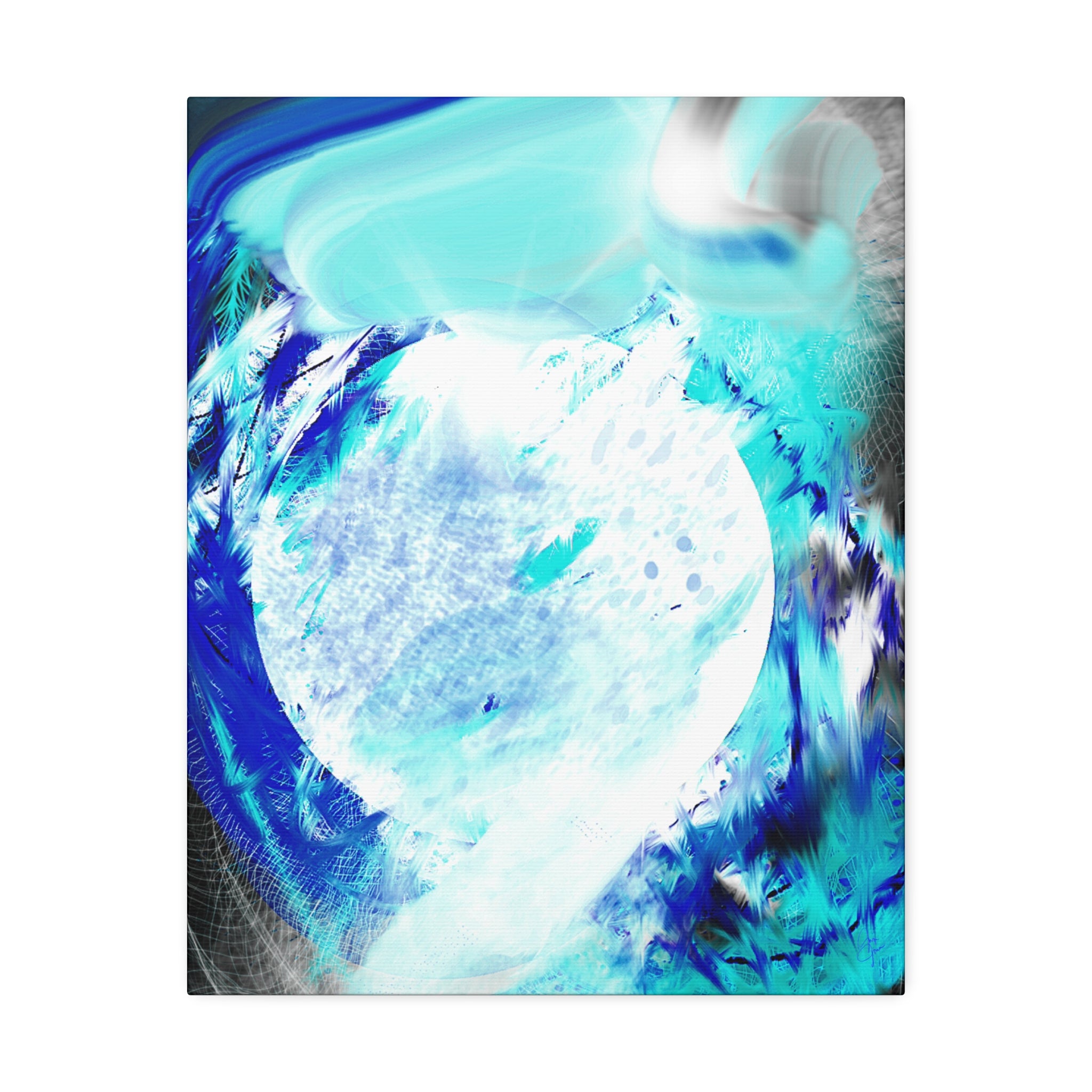 Abstract Blue Moon Canvas Print — Stretched 1.5" Wall Art