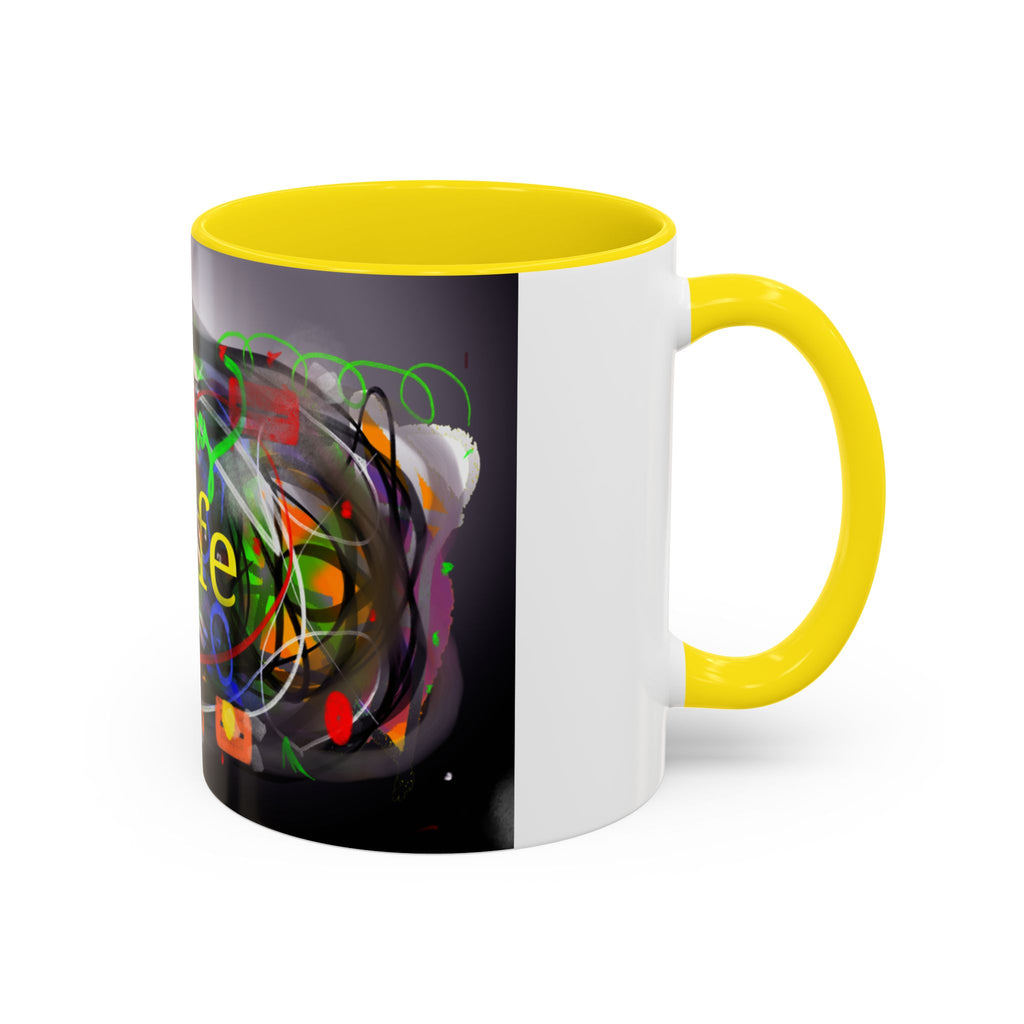 Abstract 'Live Your Life' Accent Coffee Mug — Colorful Artistic Ceramic Mug (11/15oz)