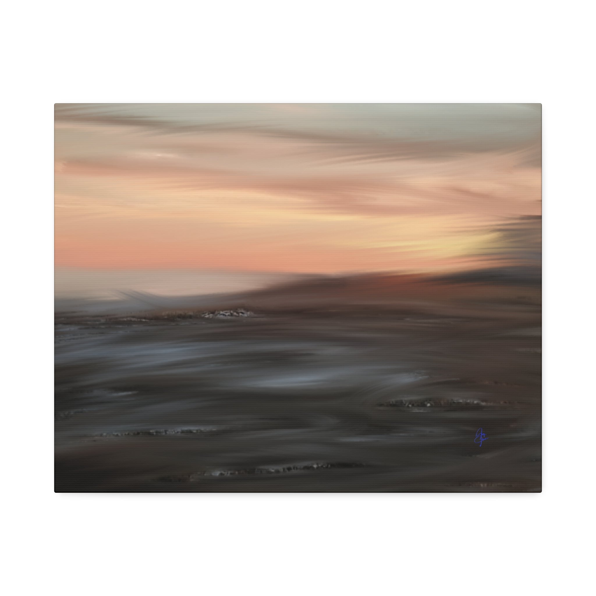 Sunset Blur Seascape Canvas Print — Abstract Coastal Wall Art