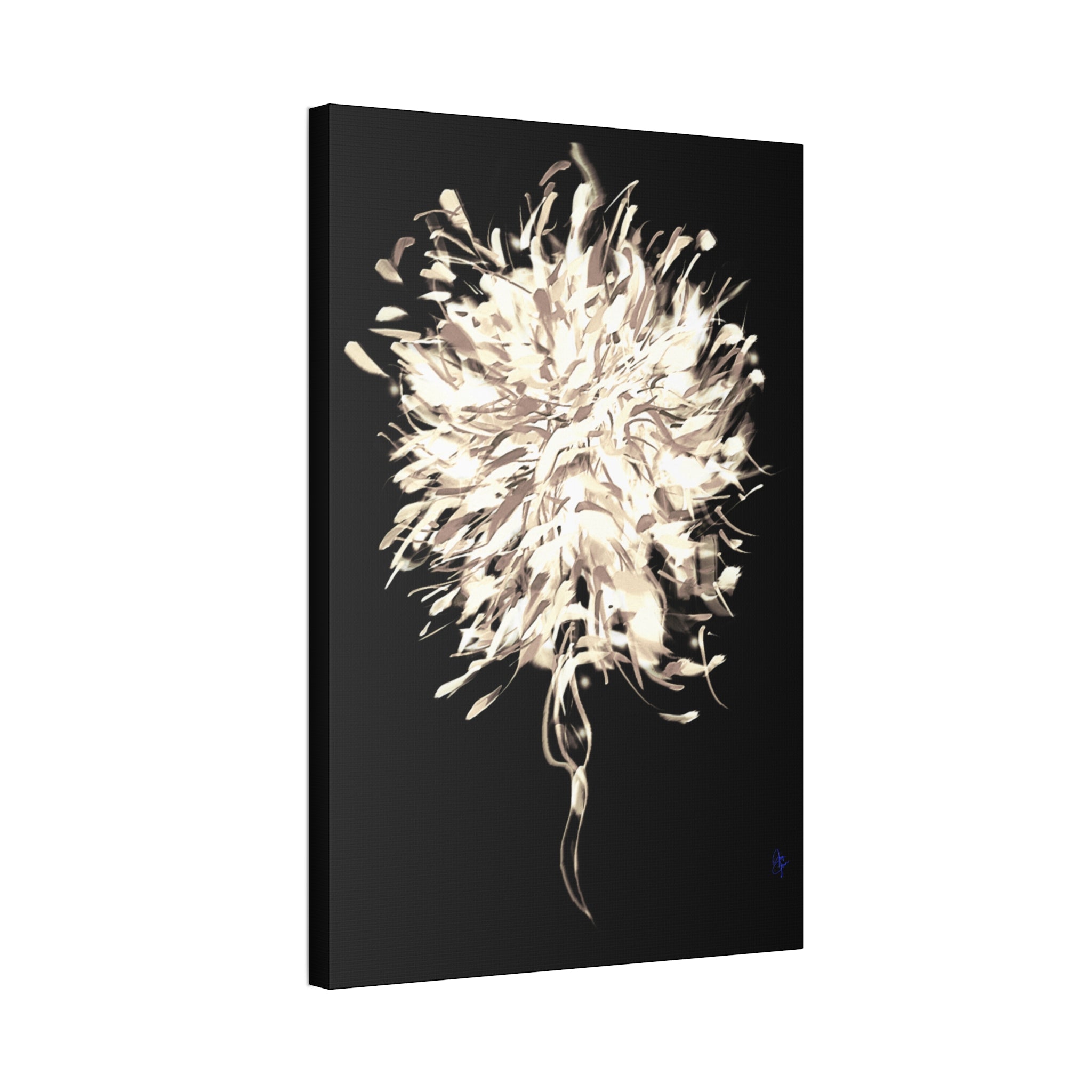 Abstract Floral Canvas Print – Neutral Burst Wall Art, Stretched 1.5"