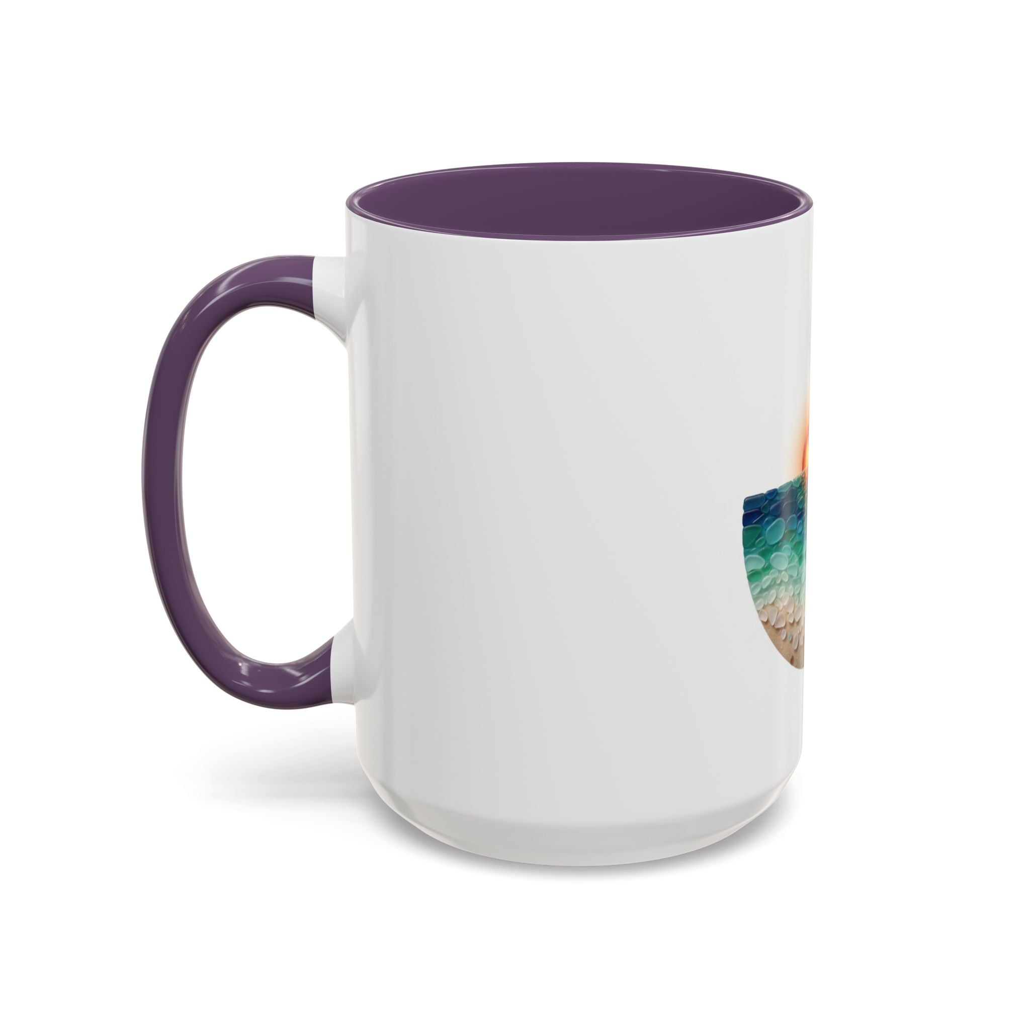Sunset Beach Coffee Mug — Tropical Palm Ocean Sunrise Accent Mug (11/15oz)