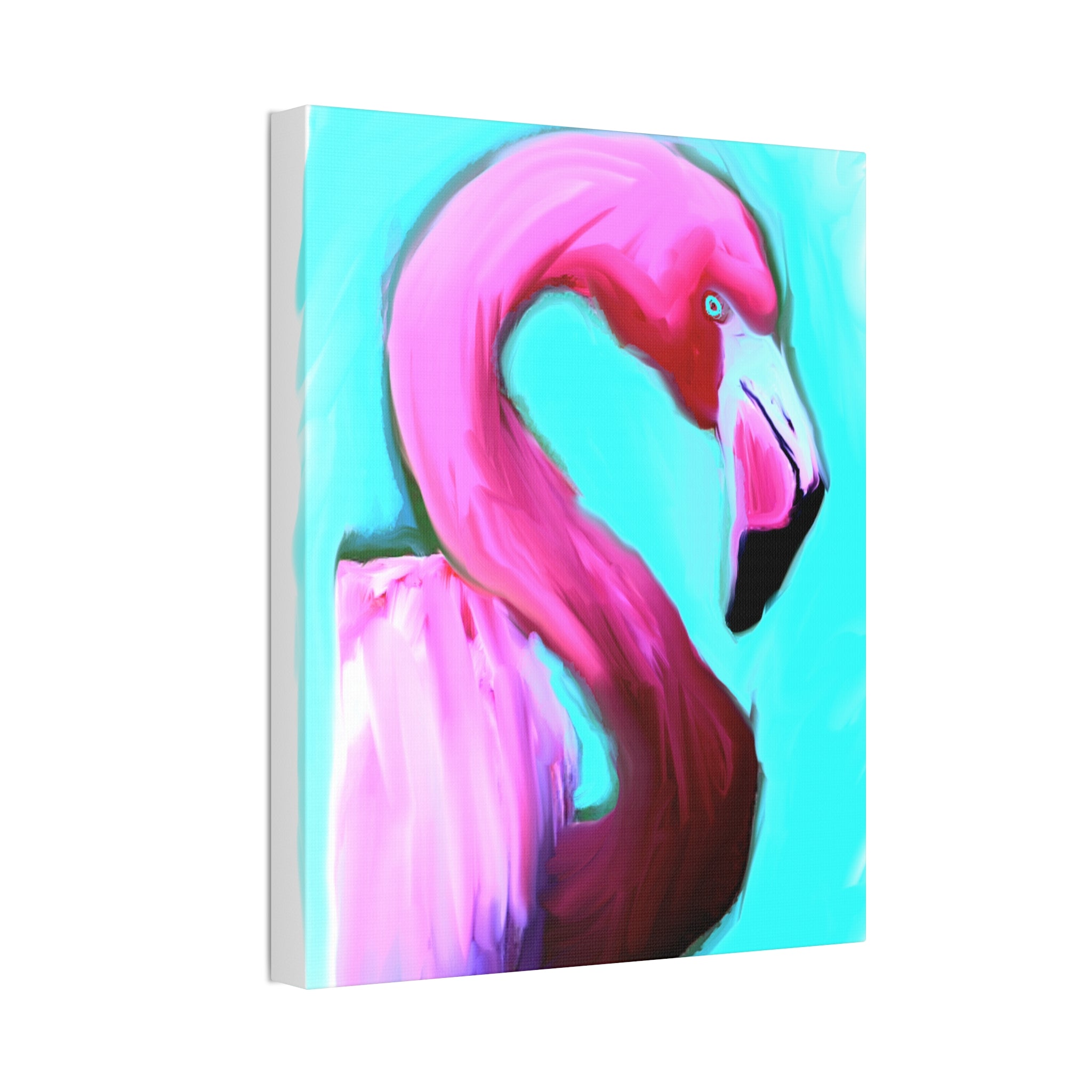 Pink Flamingo Canvas Wall Art – Tropical Bright Stretched Canvas