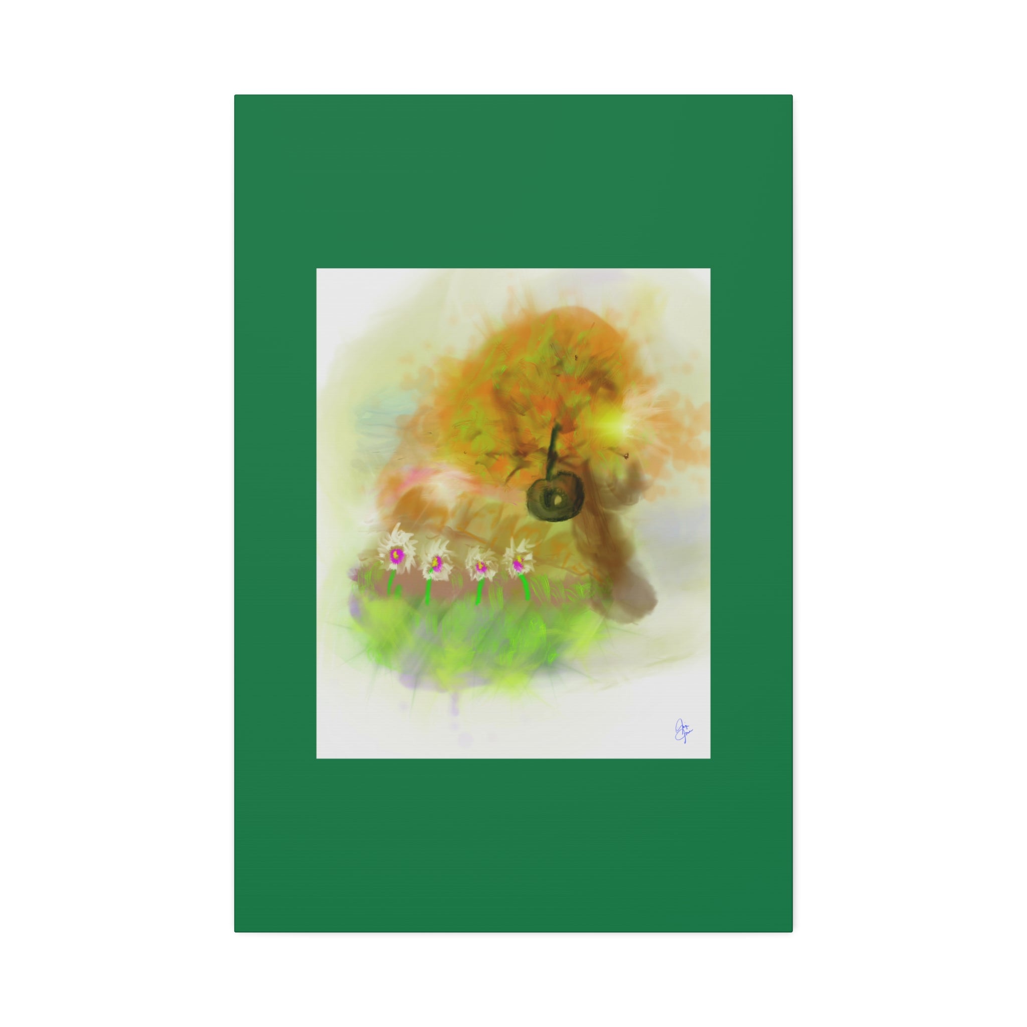 Whimsical Yard Canvas Print — Tire Swing & Broken Fence Stretched 1.5"