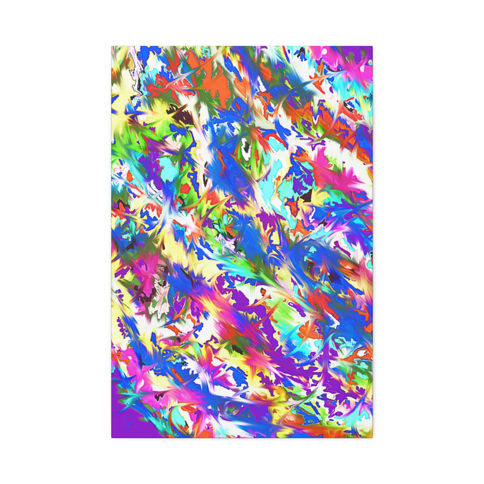 Abstract Rainbow Splash Canvas Print — Colorful Stretched Wall Art (1.5" Edge)