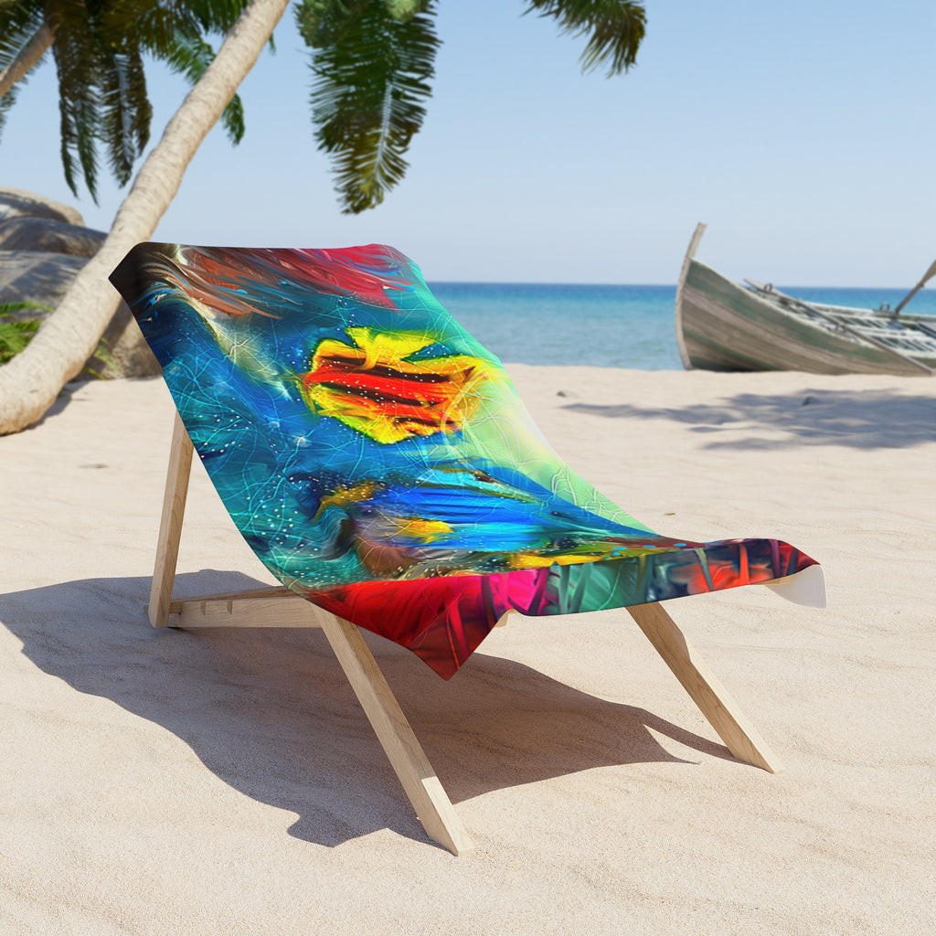 Tropical Fish Beach Towel – Vibrant Abstract Ocean Design
