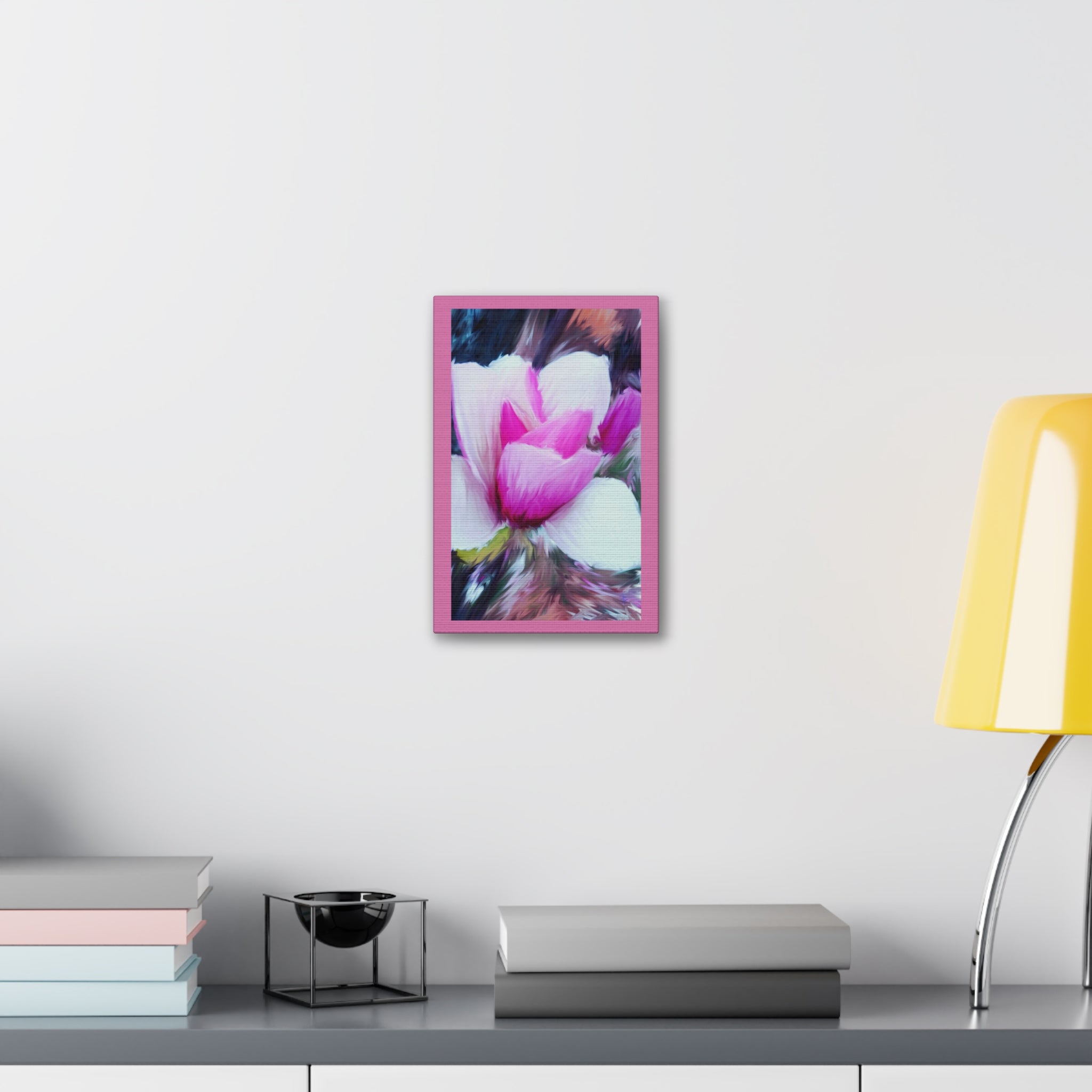 Pink Tulip Tree Abstract Canvas Wall Art — Stretched 1.5"
