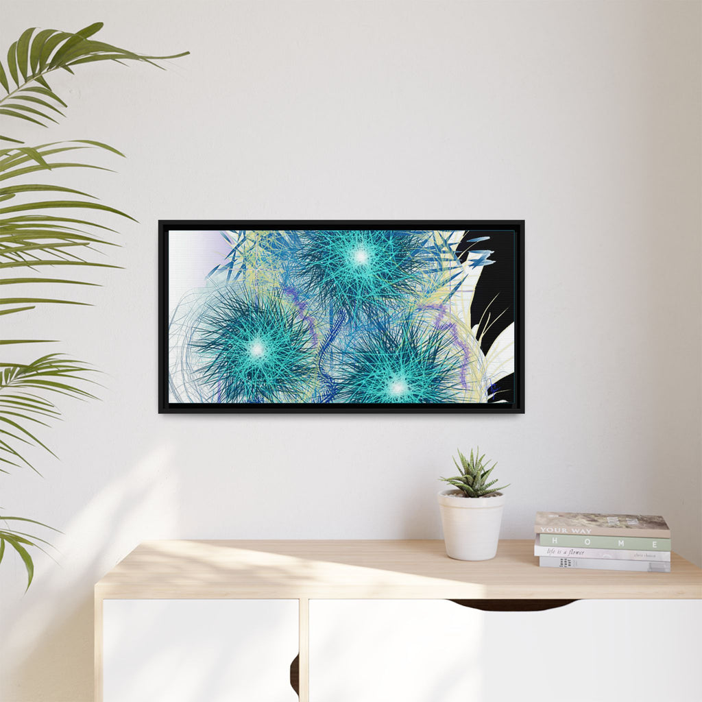 Dandelion Abstract Print Matte Canvas Framed Wall Art