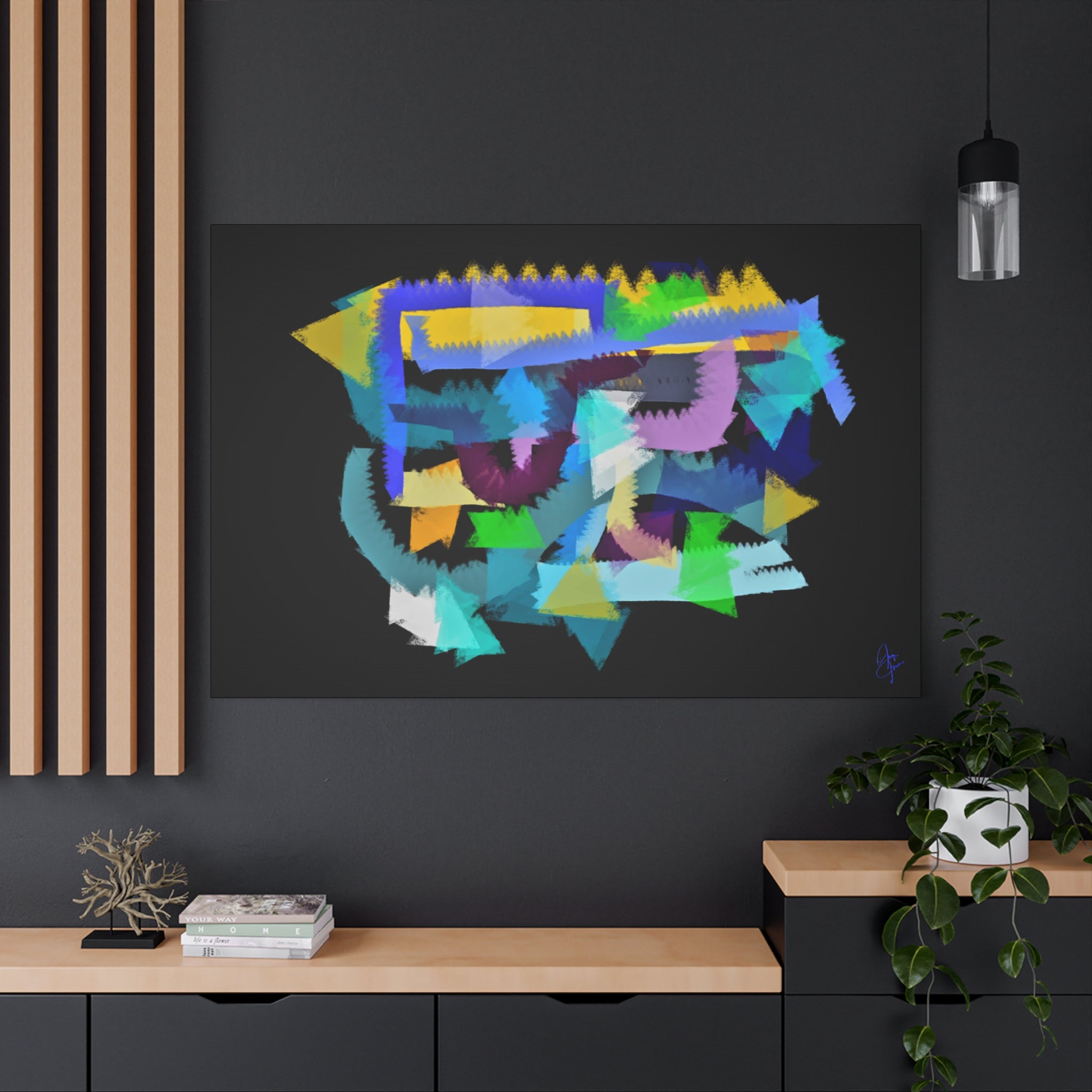 Abstract Color Burst Canvas Print — Vibrant Geometric Wall Art