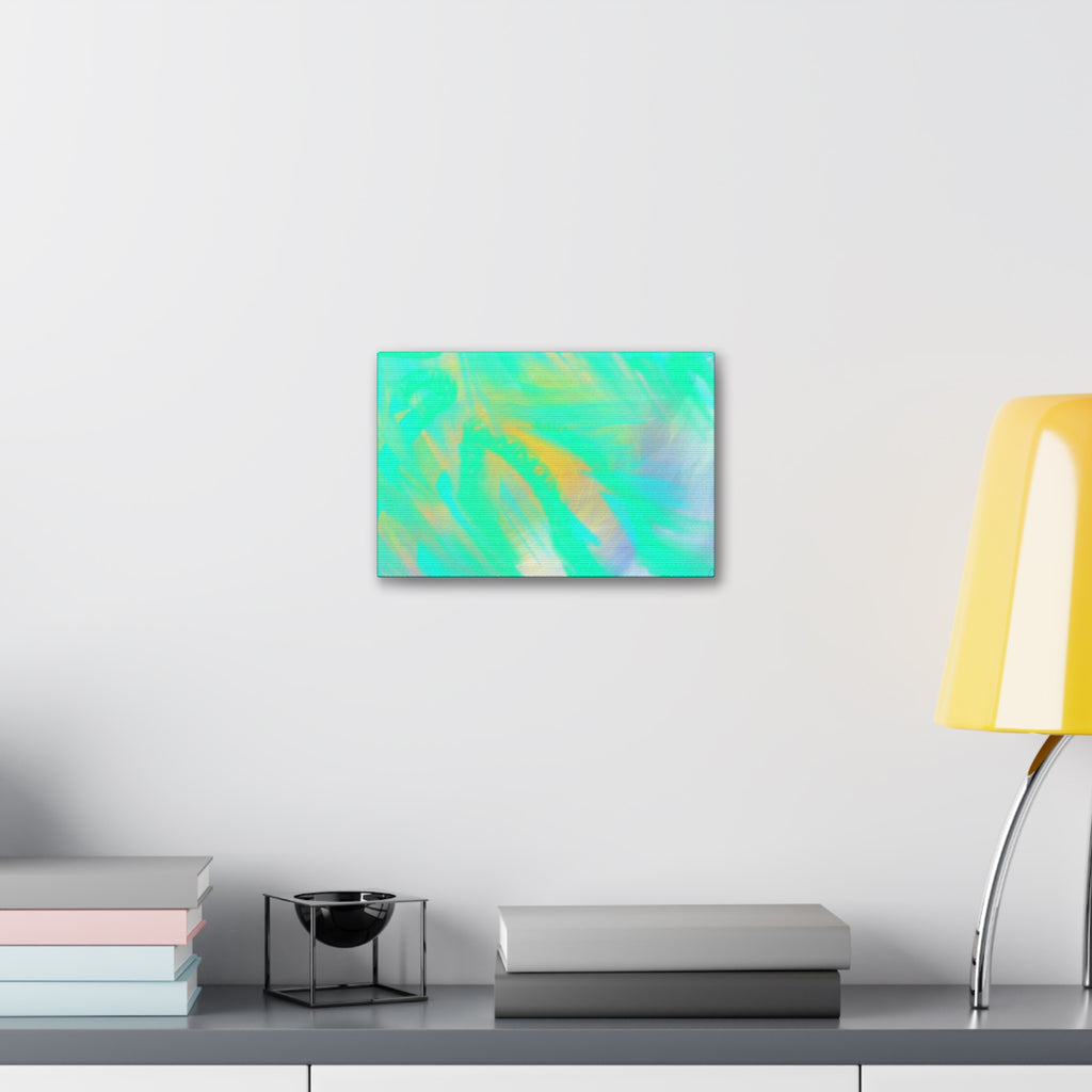 Turquoise Abstract Canvas Print – Ocean Breeze Stretched Wall Art