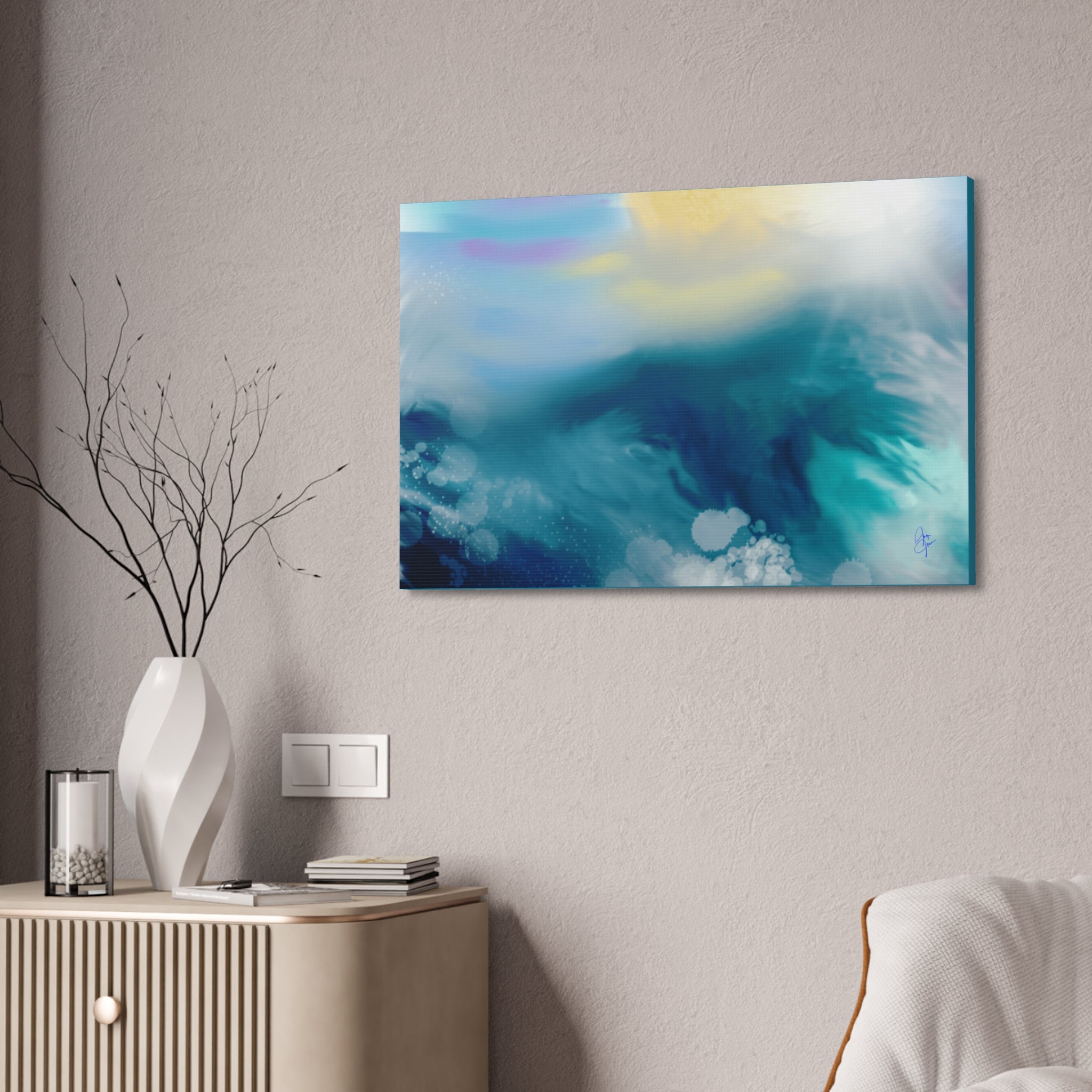 Ocean Sunrise Abstract Canvas Print — Stretched 1.5"