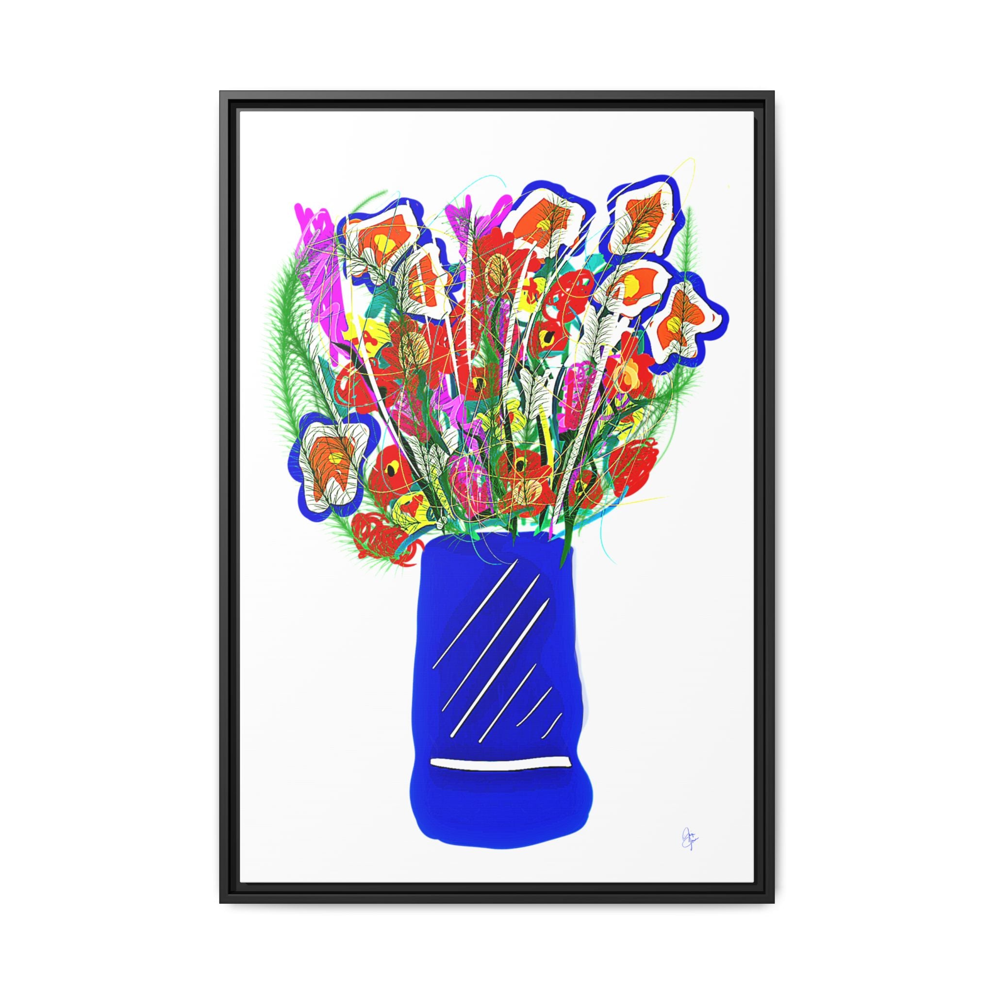 Floral Bouquet Matte Canvas Print — Framed Wall Art