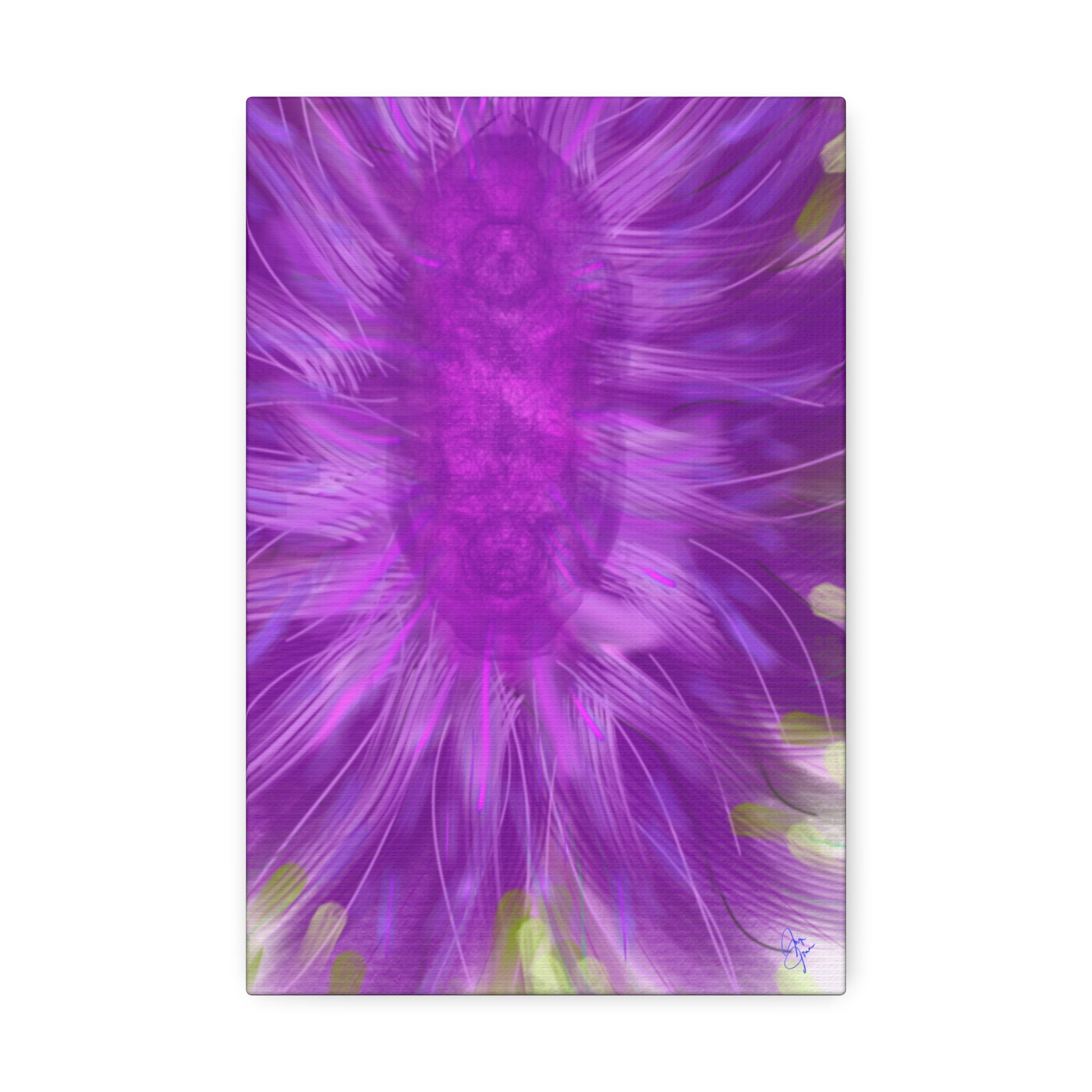 Purple Floral Burst Canvas Print – Abstract Flower Wall Art (Stretched 1.5")