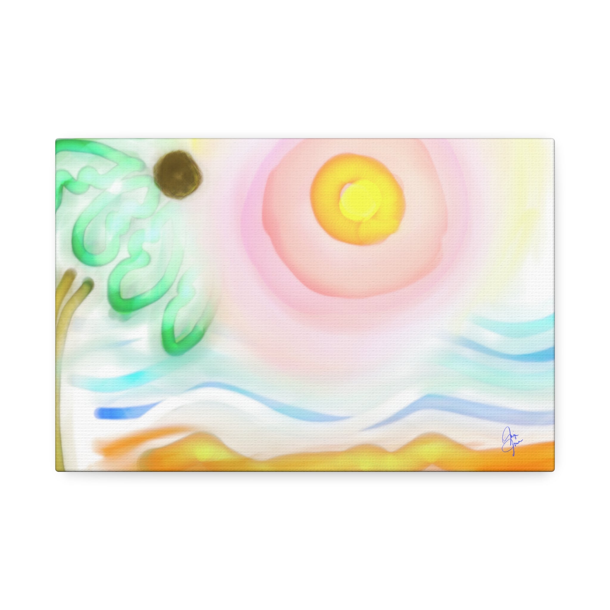Tropical Sunrise Canvas Wall Art — Stretched 1.5" Beach Landscape Print