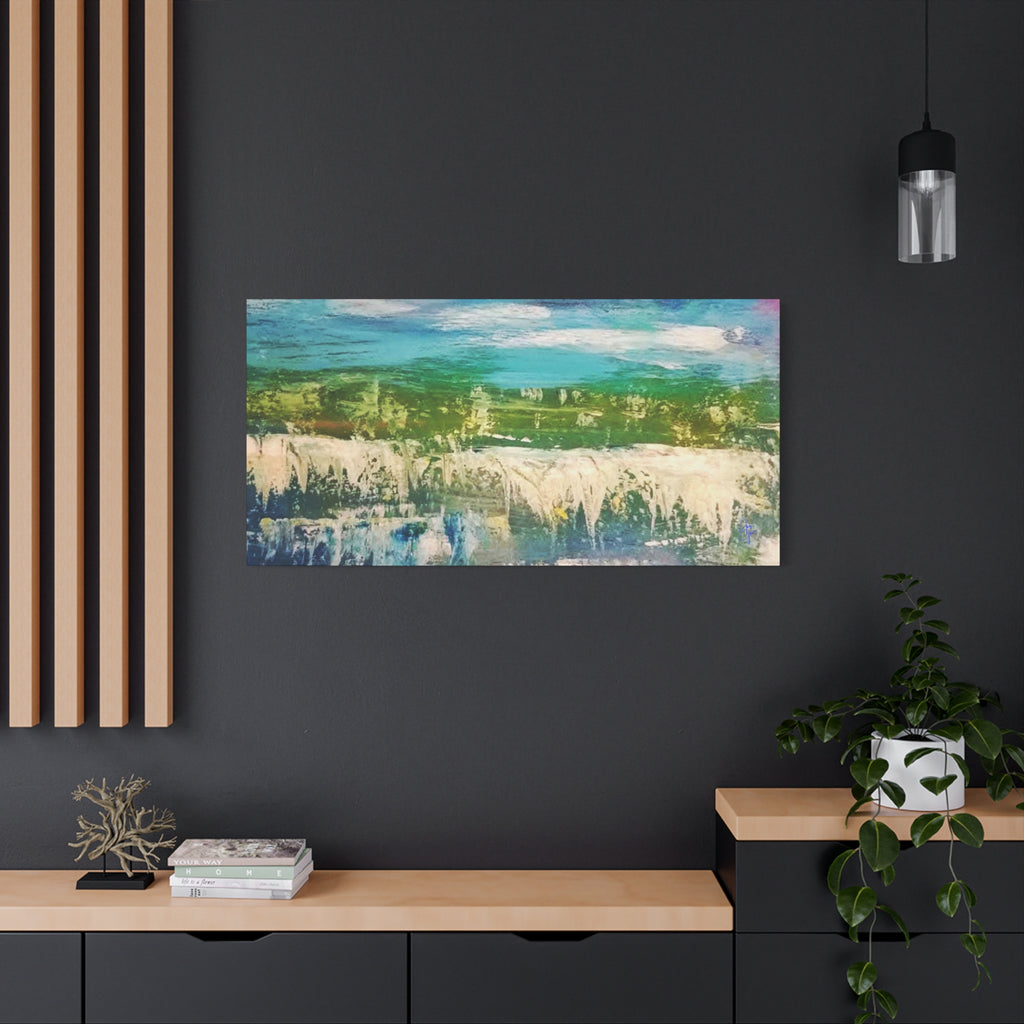 Coastal Abstract Landscape Matte Canvas Print — Stretched 1.25"
