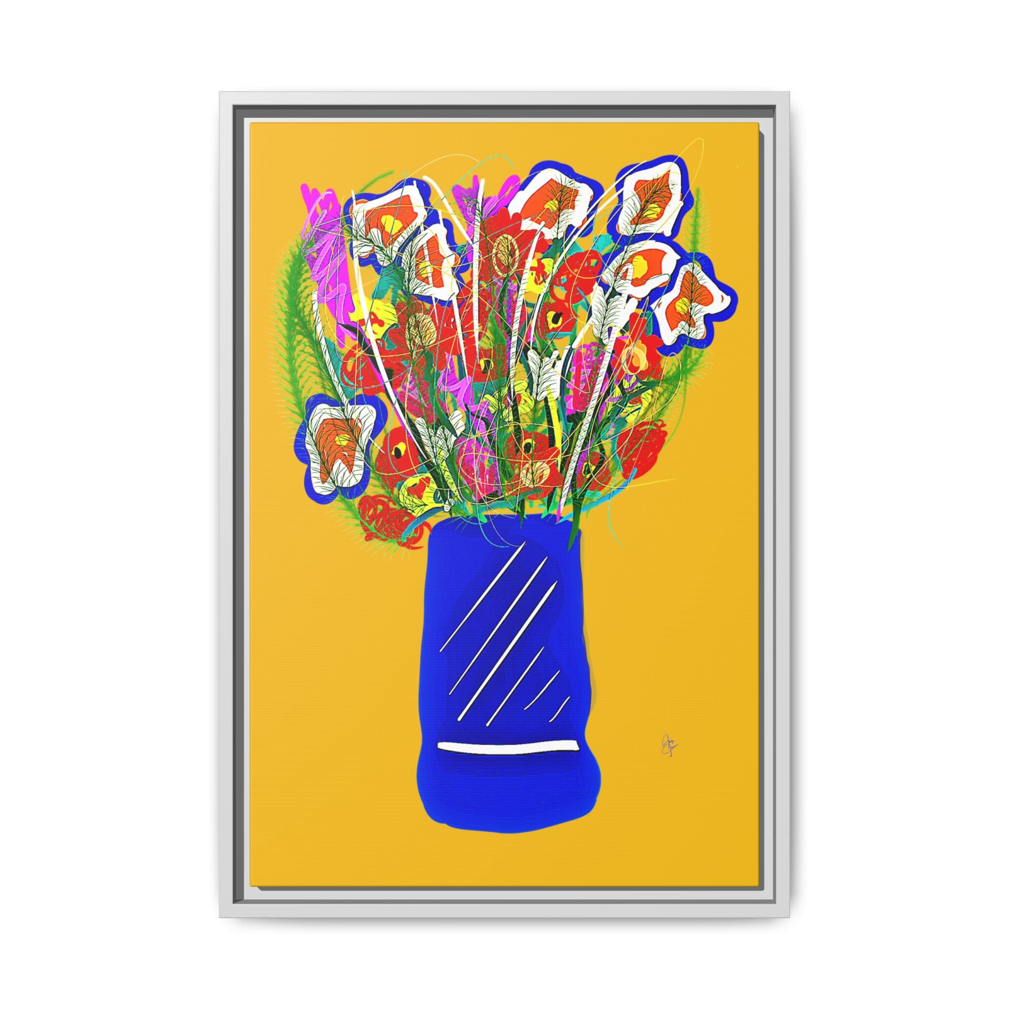 Floral Bouquet Matte Canvas Print — Framed Wall Art