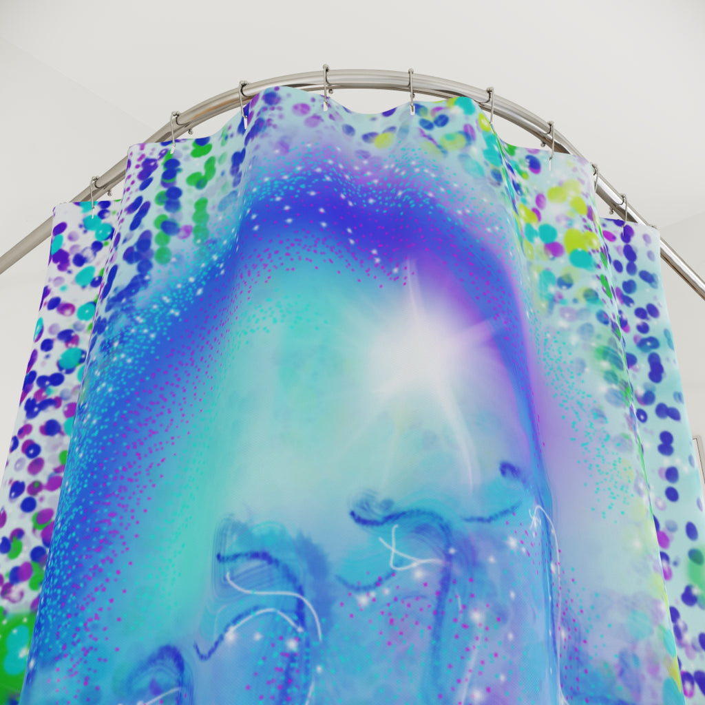 Jellyfish Dream Shower Curtain — Aquamarine Ocean Waves Bathroom Decor