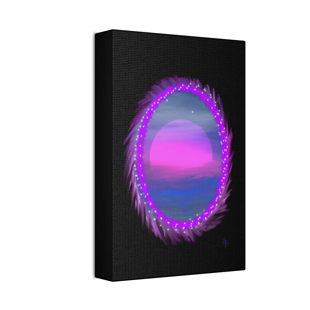 Stretched Canvas - Neon Dream Portal Sunset Wall Art