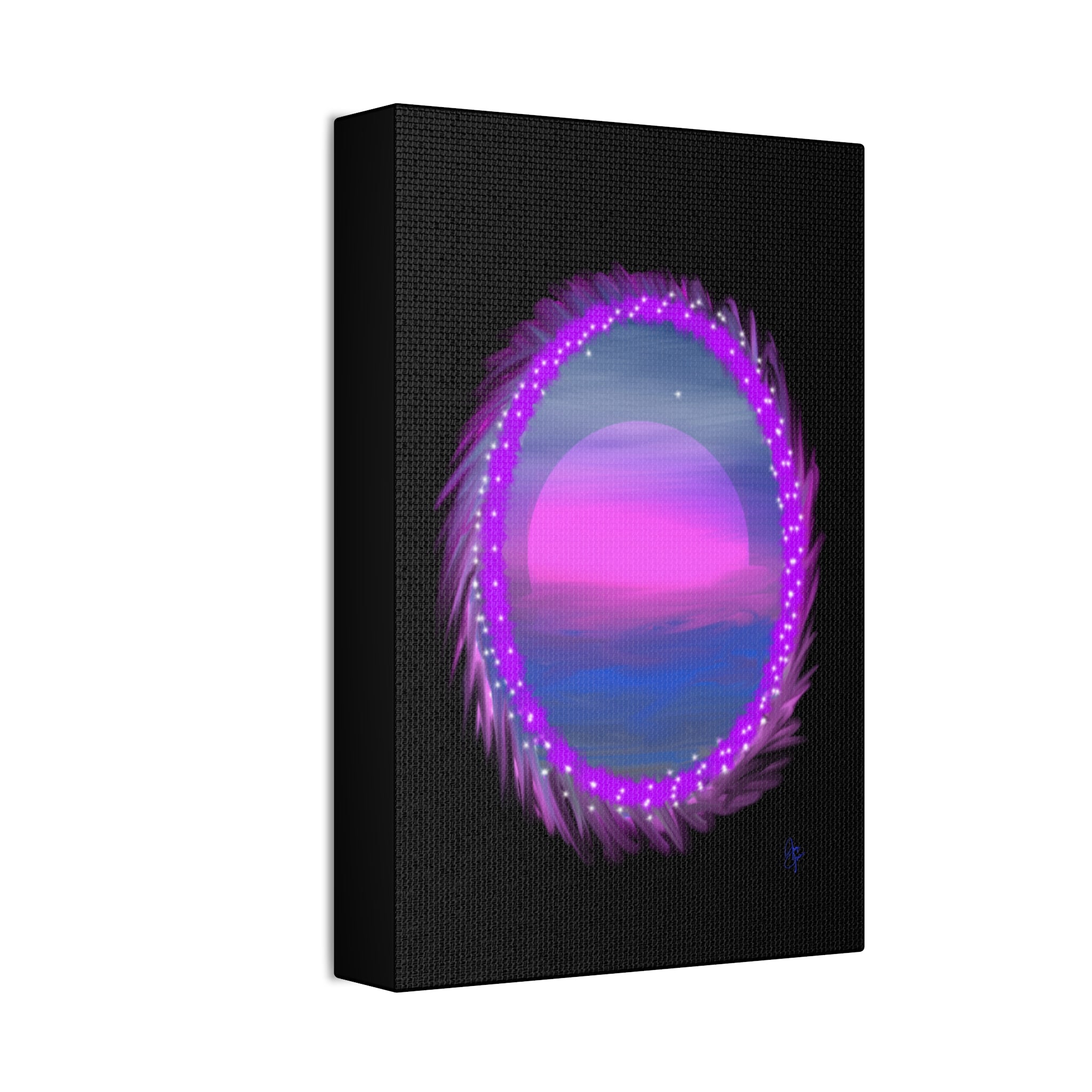Stretched Canvas - Neon Dream Portal Sunset Wall Art