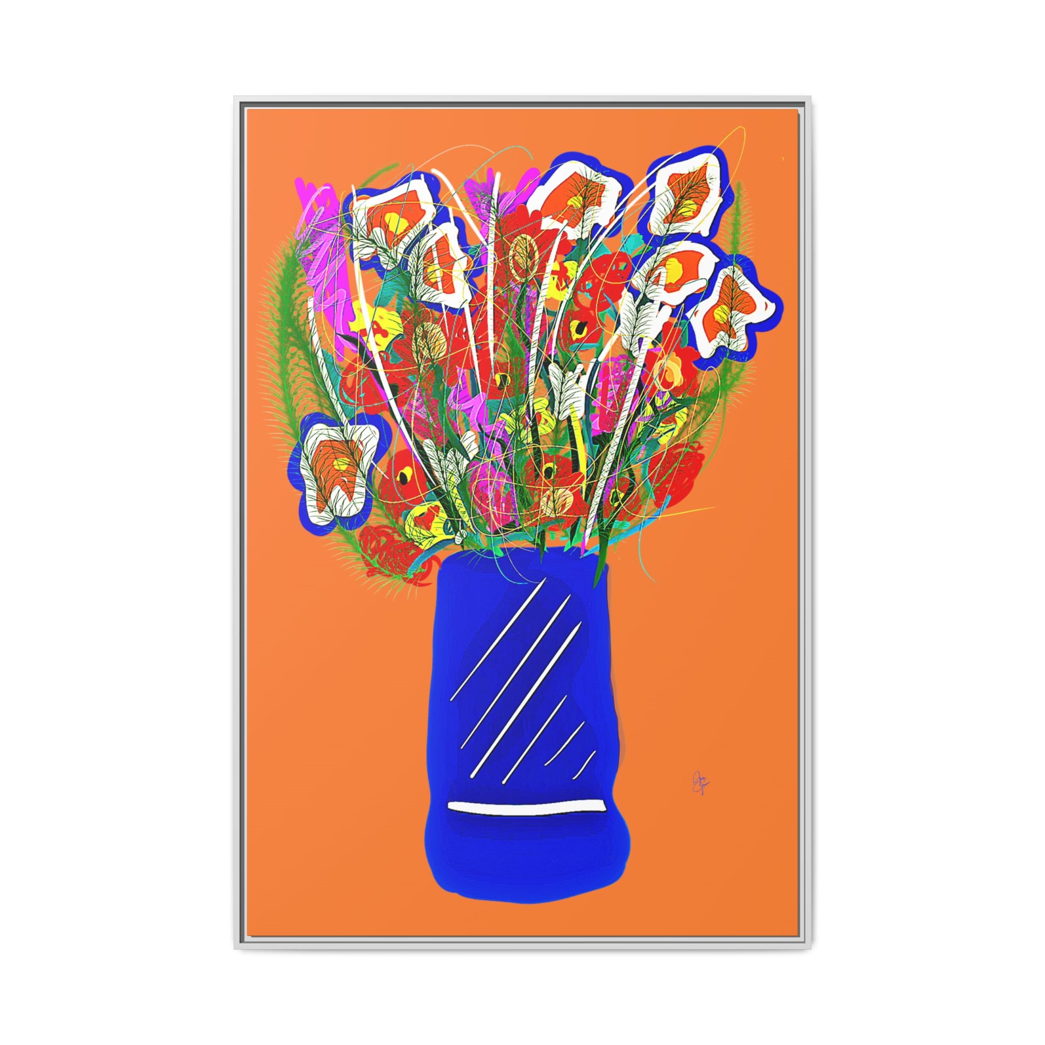 Floral Bouquet Matte Canvas Print — Framed Wall Art