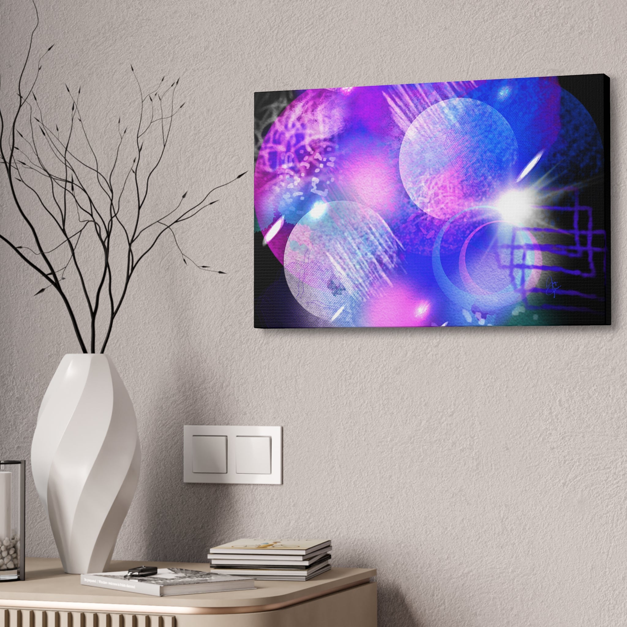 Abstract Neon Galaxy Canvas Print — Stretched 1.5''