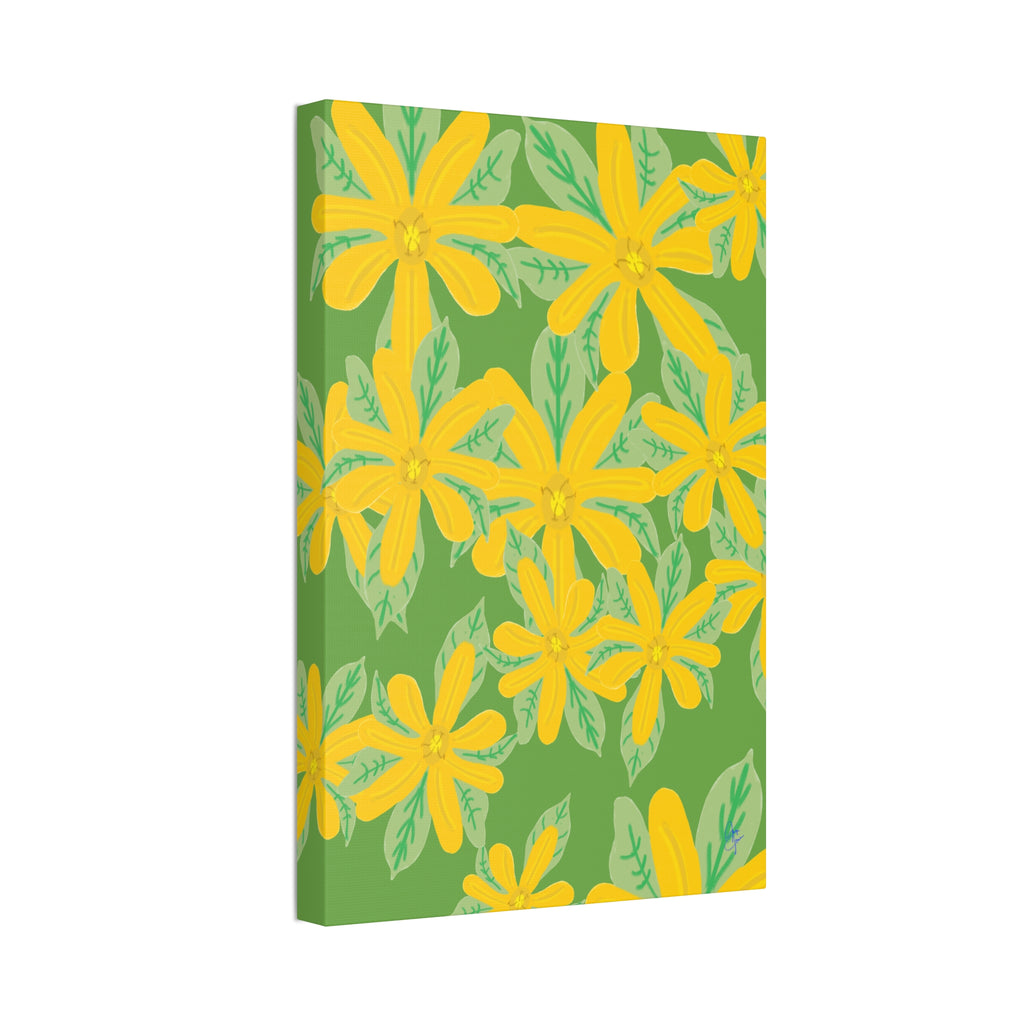Yellow Daisy Canvas Wall Art — Bright Floral Stretched Canvas (1.5" Depth)