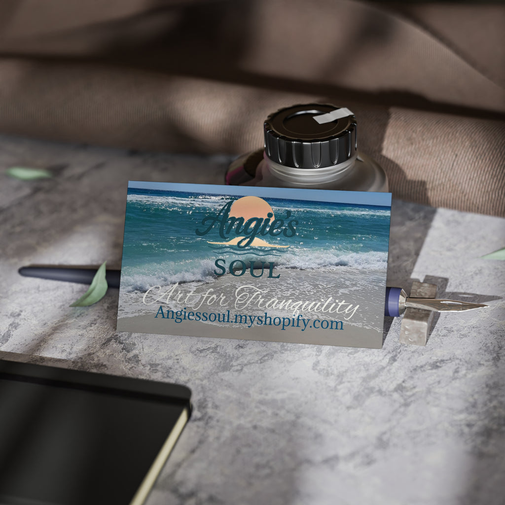 Tranquil Beach Business Cards — 'Art for Tranquility' Professional Cards