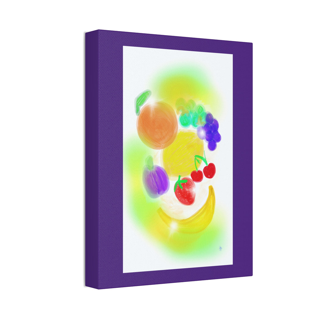 Colorful Fruit Still Life Canvas — Bright Kitchen Wall Art, Stretched 1.5"