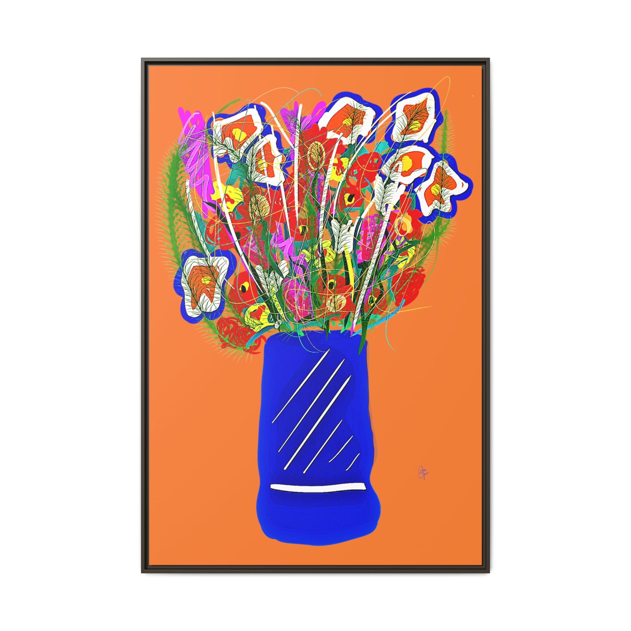 Floral Bouquet Matte Canvas Print — Framed Wall Art