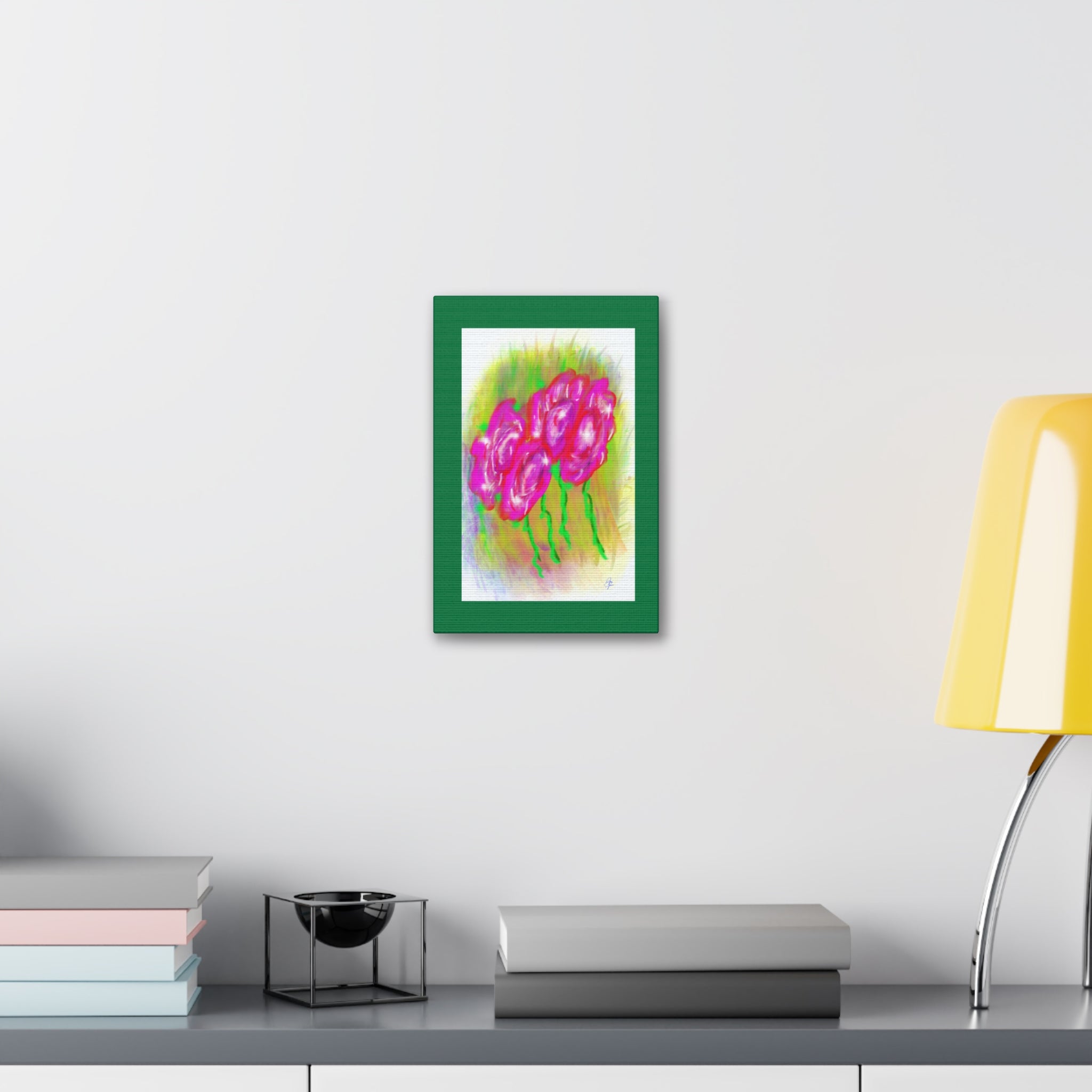 Pink Floral Pop Canvas Art — Stretched 1.5" Wall Print