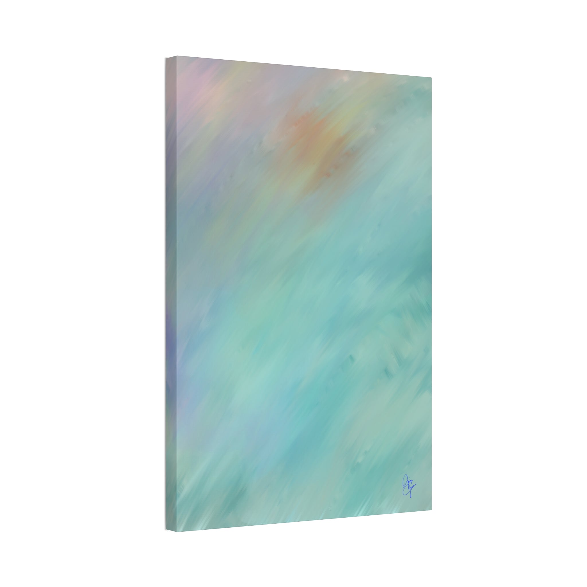 Abstract Teal Watercolor Canvas Print — Stretched 1.5" Edge