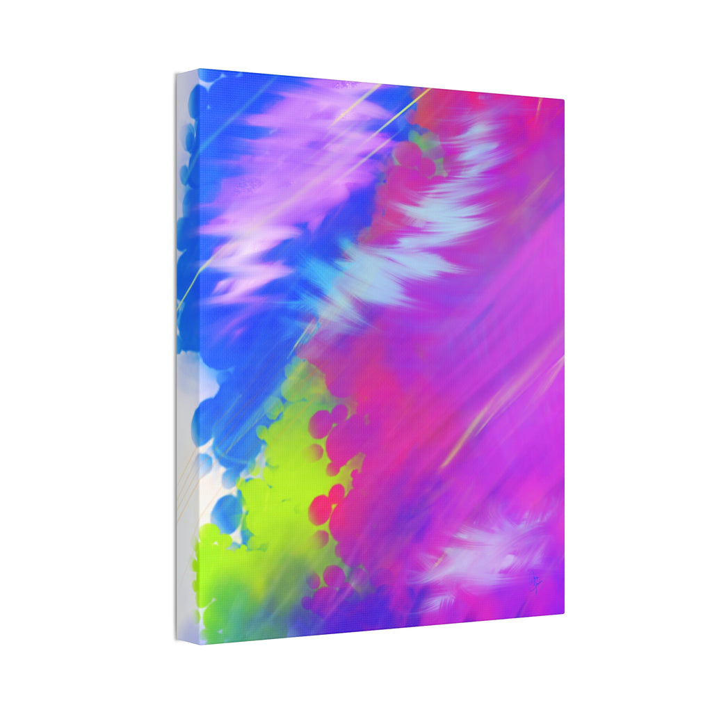 Abstract Neon Tie-Dye Canvas Print — Vibrant Rainbow Wall Art (Stretched 1.5")