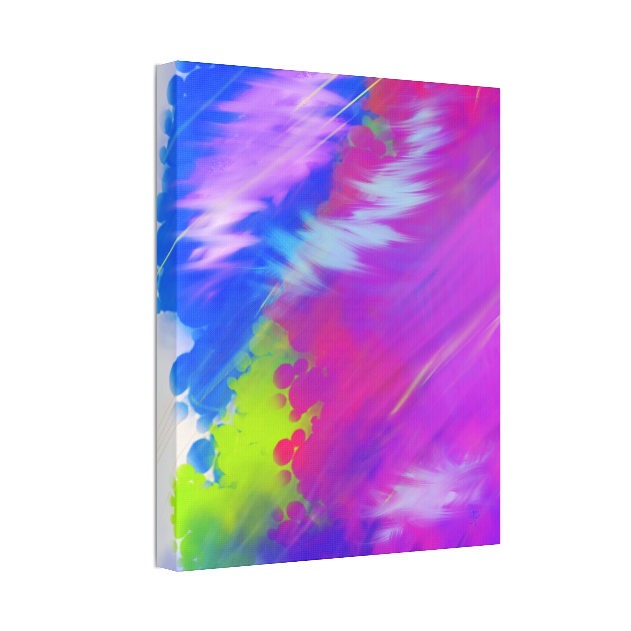 Abstract Neon Tie-Dye Canvas Print — Vibrant Rainbow Wall Art (Stretched 1.5")