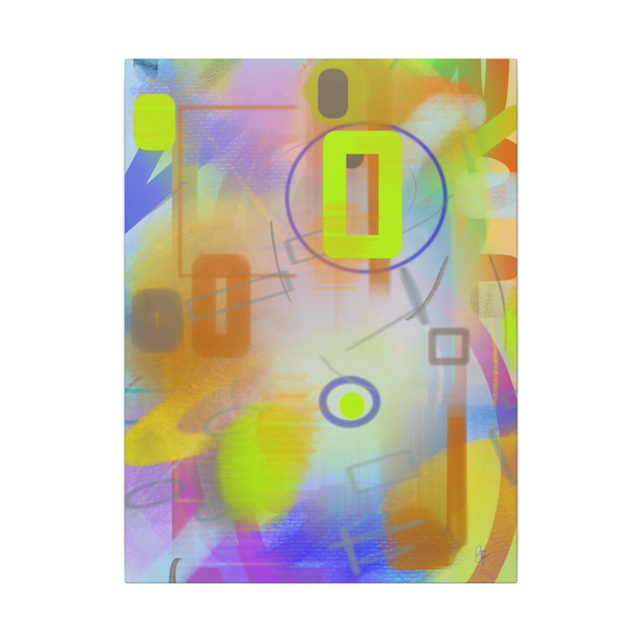 Abstract Color Burst Matte Canvas Print — Vibrant Geometric Wall Art