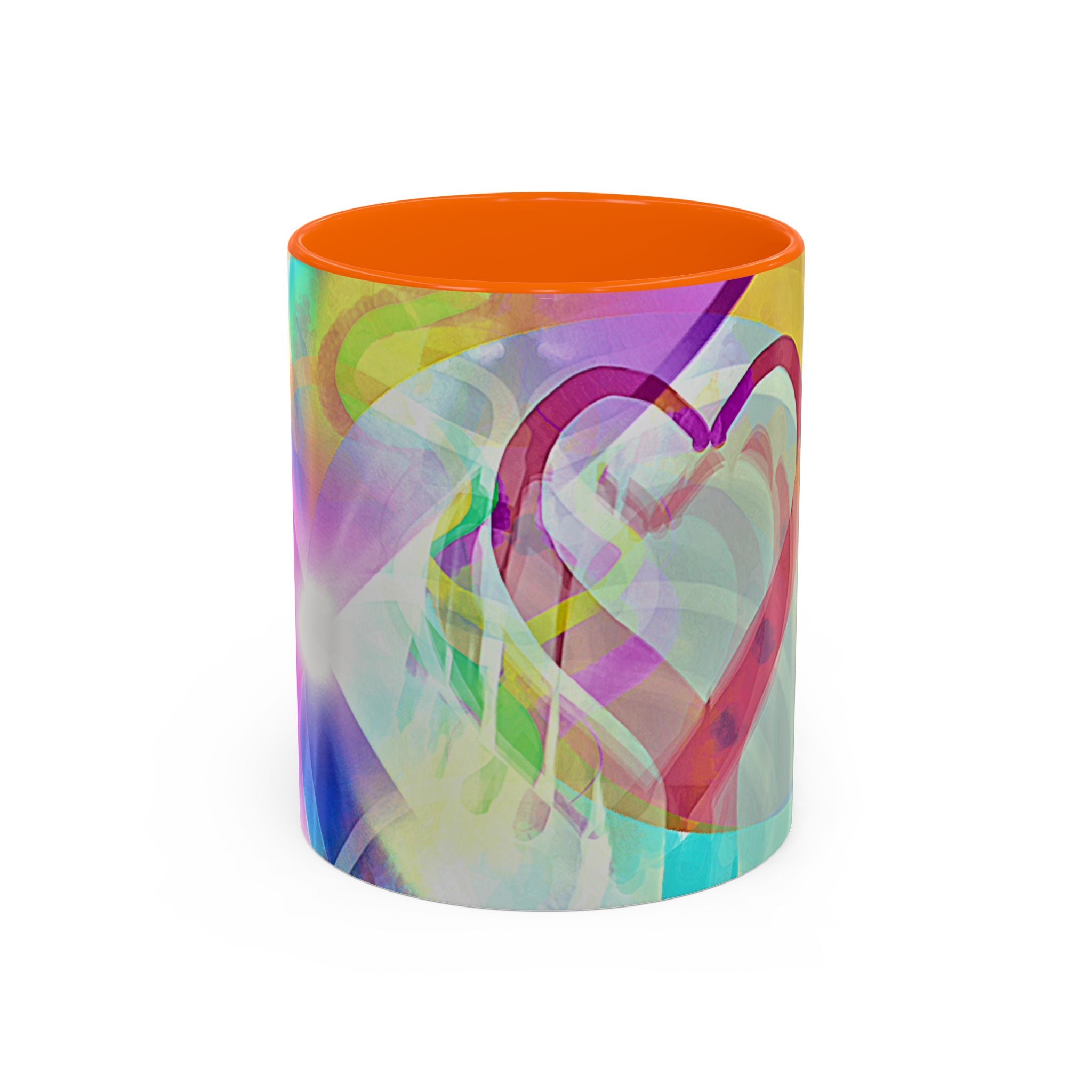 Colorful Heart Coffee Mug – Vibrant Abstract Love Accent Mug (11/15oz)