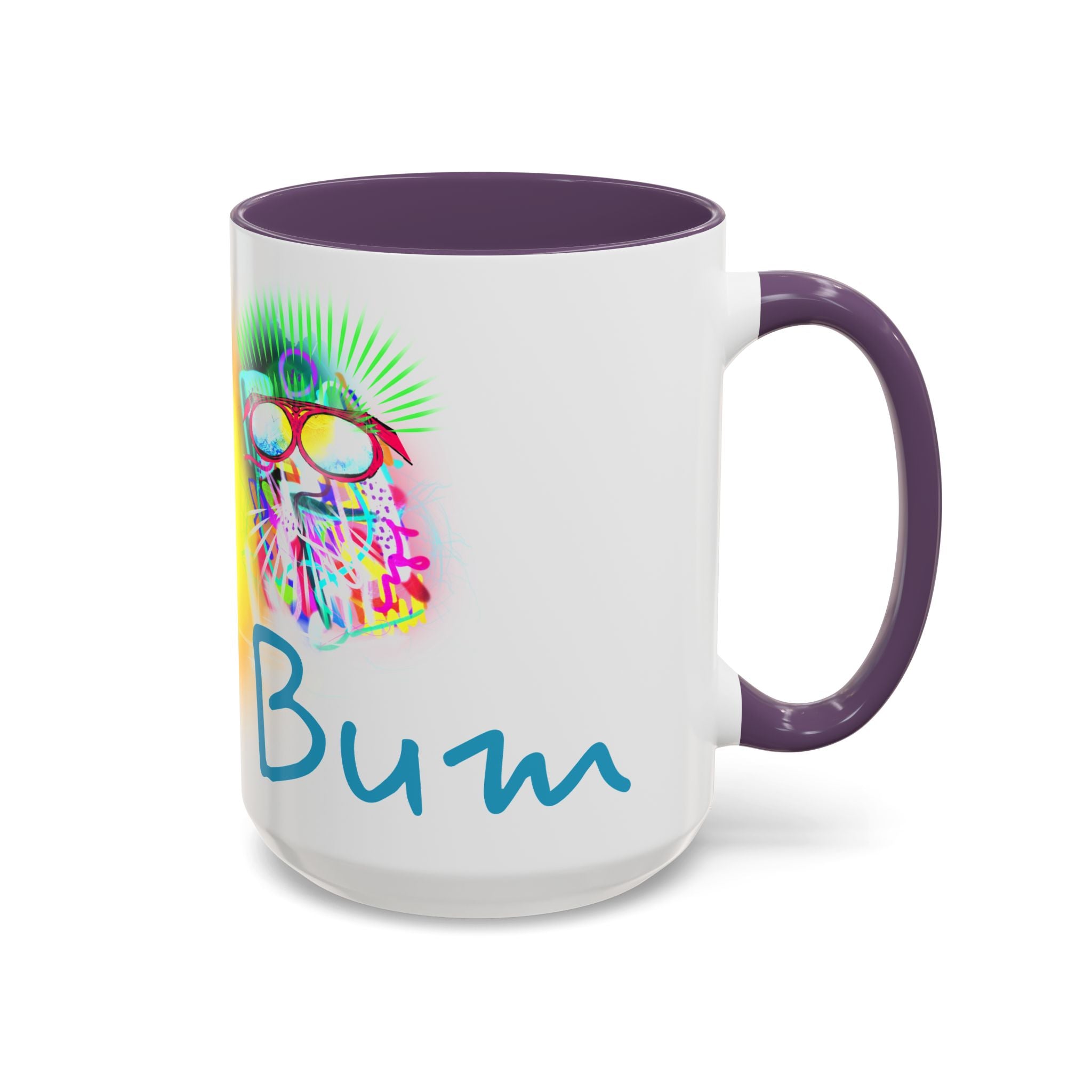 Beach Bum Coffee Mug — Colorful Retro Skull Design (11/15oz)