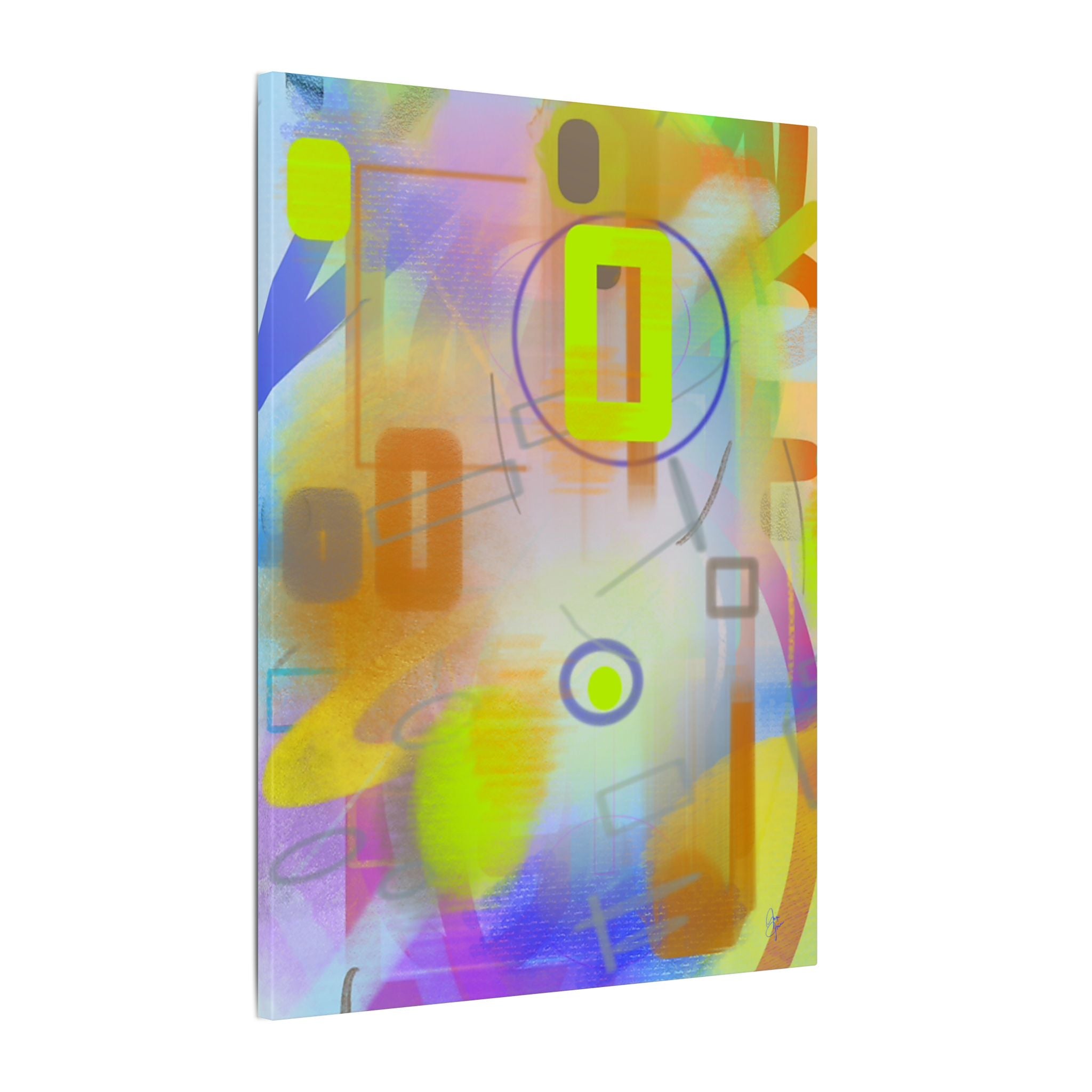 Abstract Color Burst Matte Canvas Print — Vibrant Geometric Wall Art