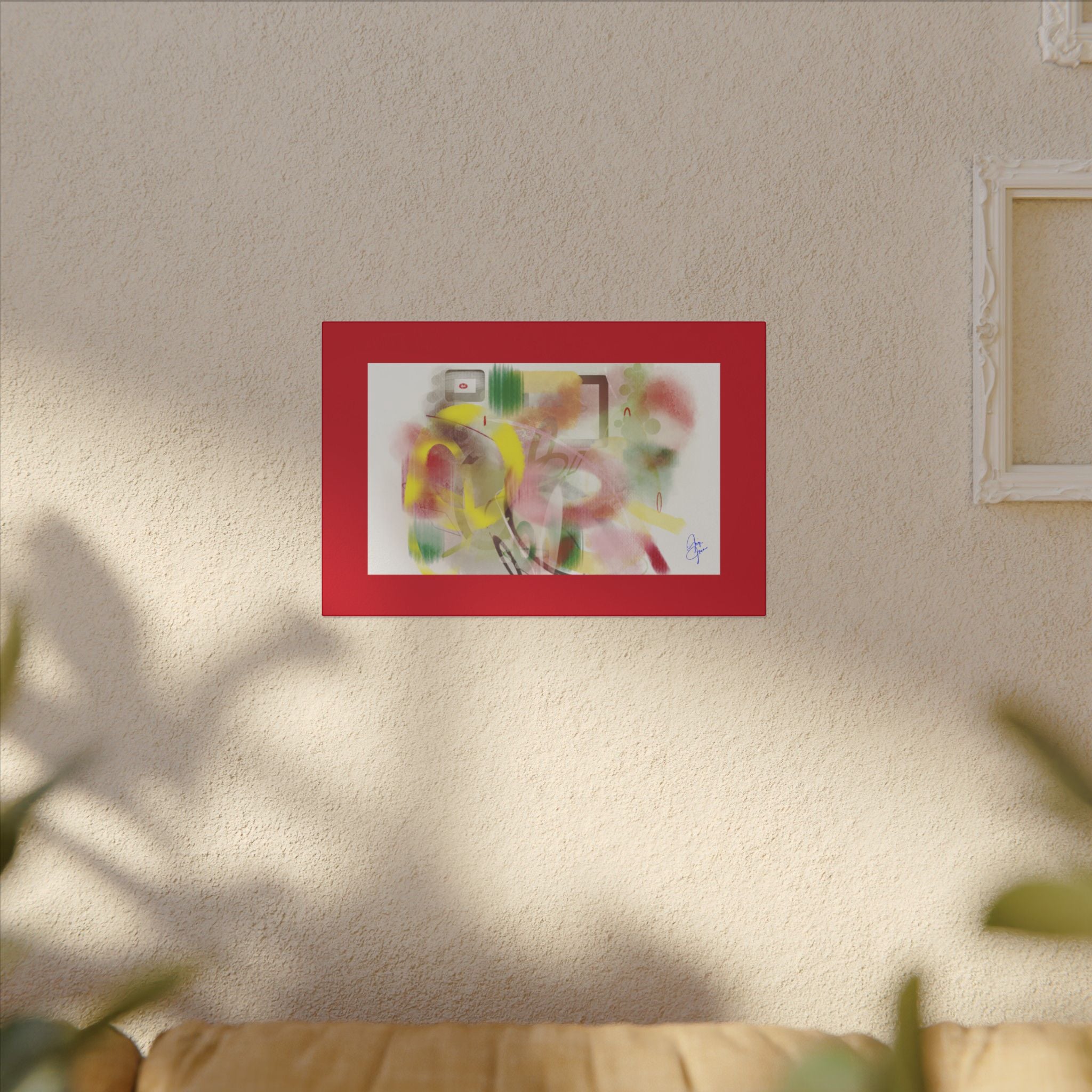 Abstract Color Burst Matte Canvas Wall Art — Green-Edged Stretched Print