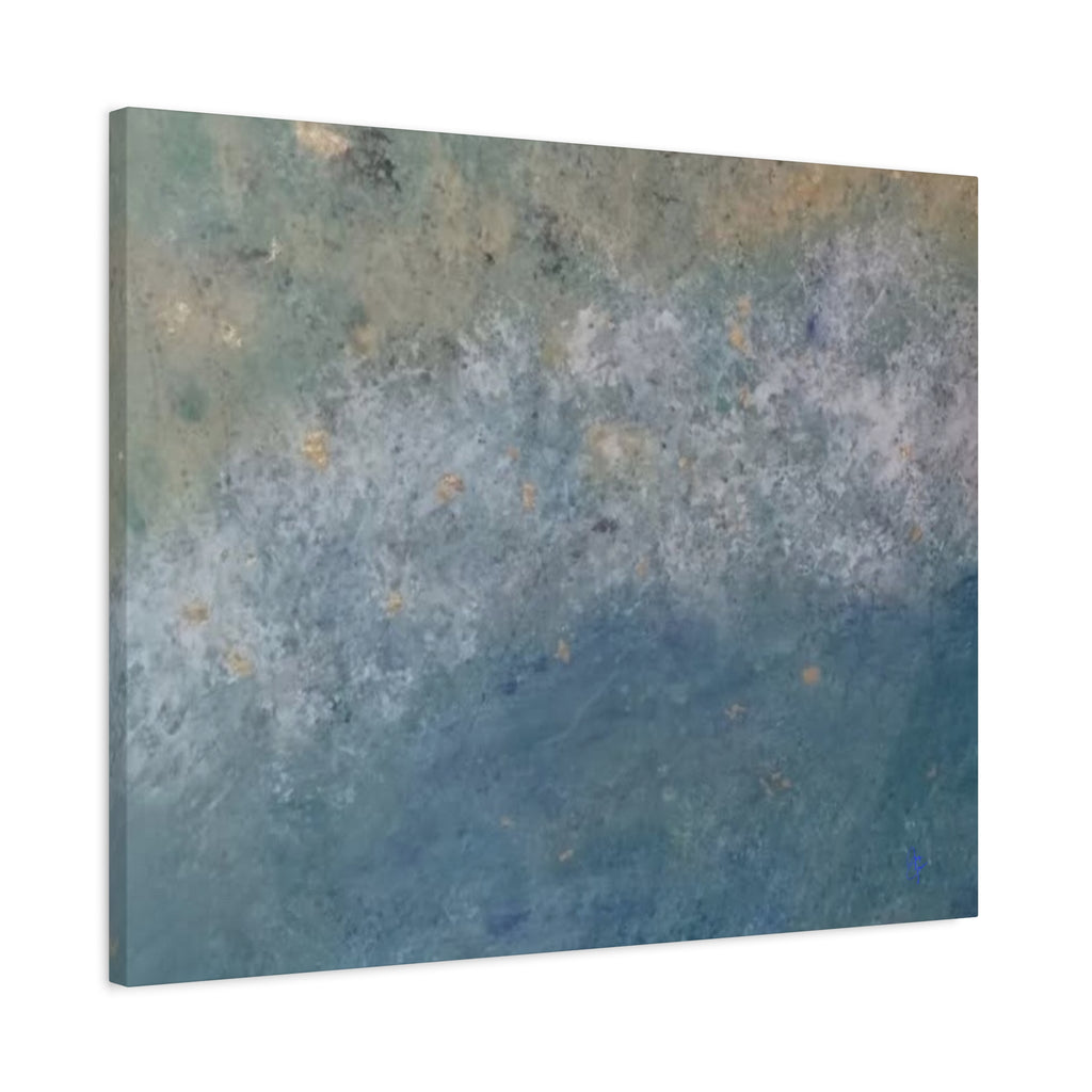 Abstract Ocean Blue Matte Canvas Print — Textured Coastal Wall Art, Stretched 1.25"