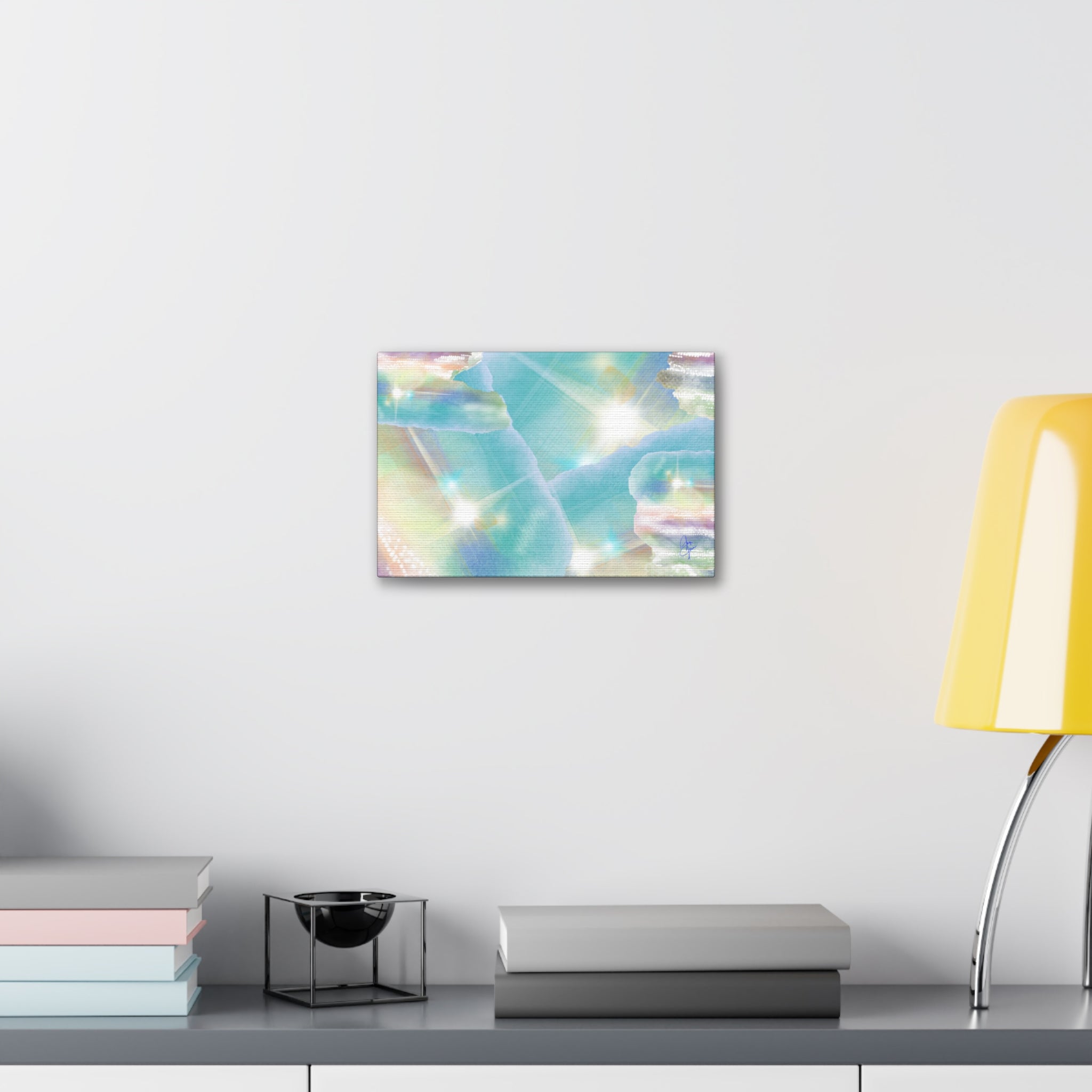 Iridescent Dreamscape Canvas Wall Art — Pastel Sea Glass Abstract