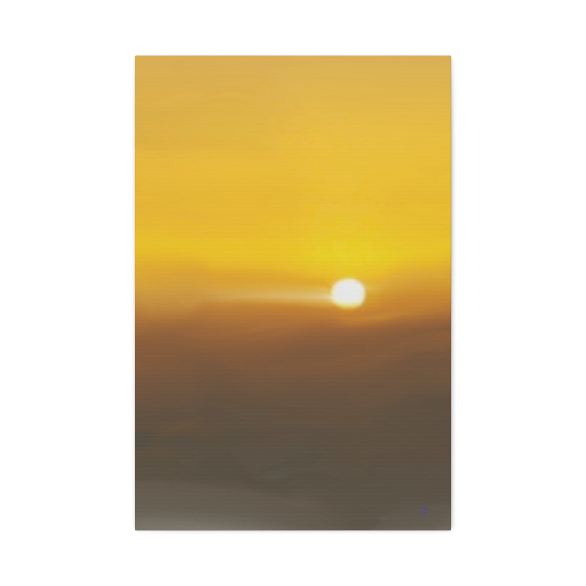 Golden Sunrise Canvas Wall Art — Tranquil Sunrise Stretched Canvas