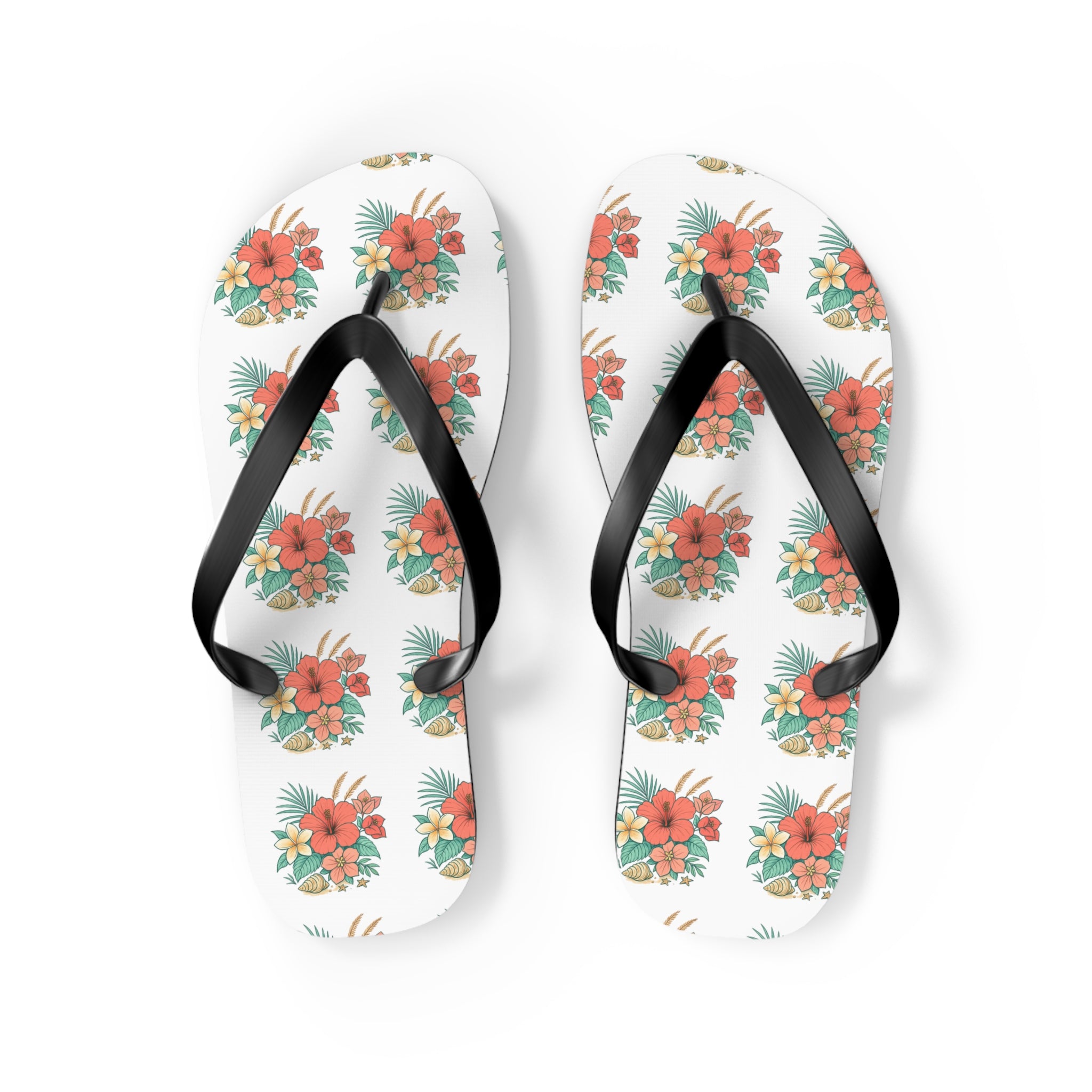 Tropical Hibiscus Flip Flops – Floral Beach Sandals