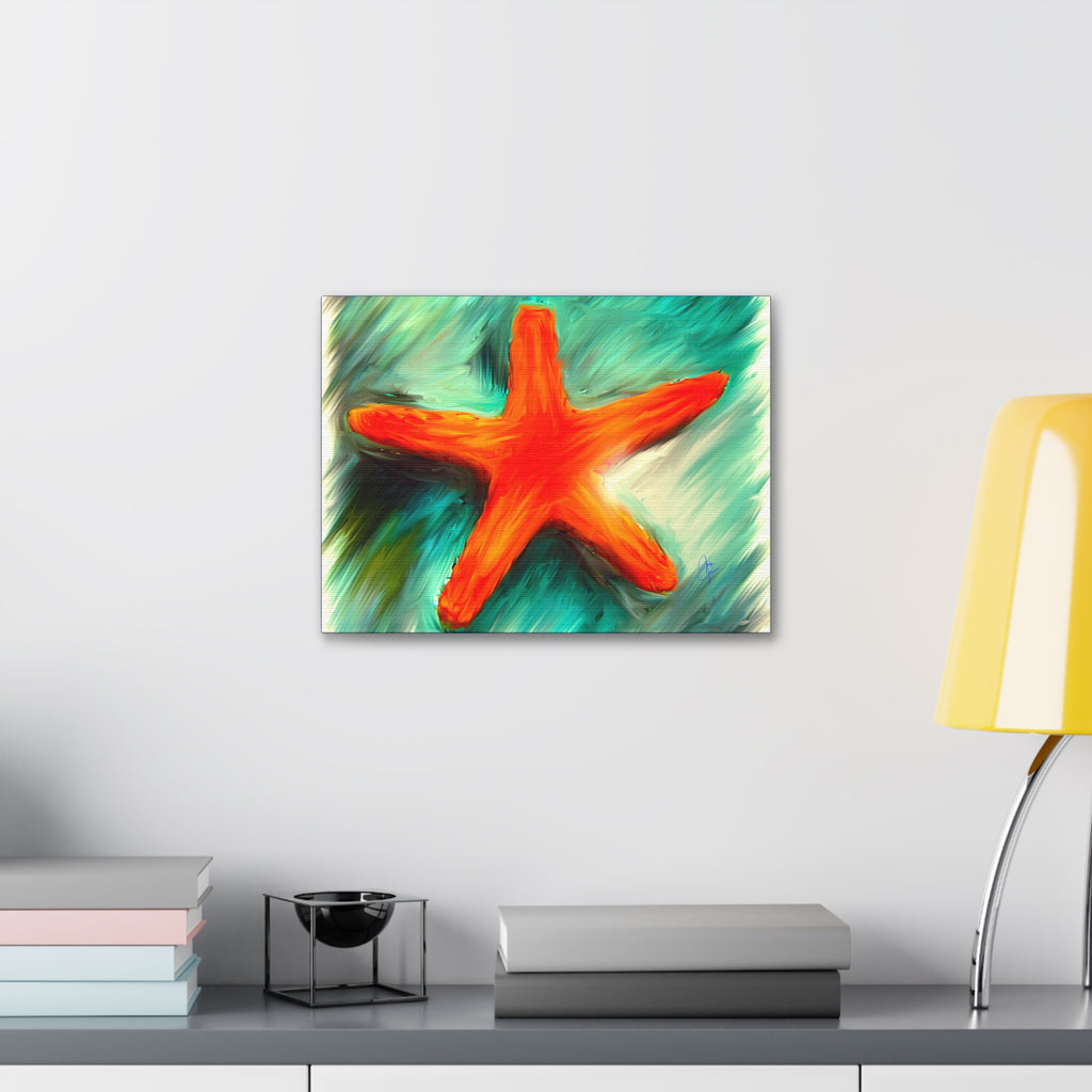 Starfish Wall Art Canvas — Stretched 1.5" Coastal Beach Décor