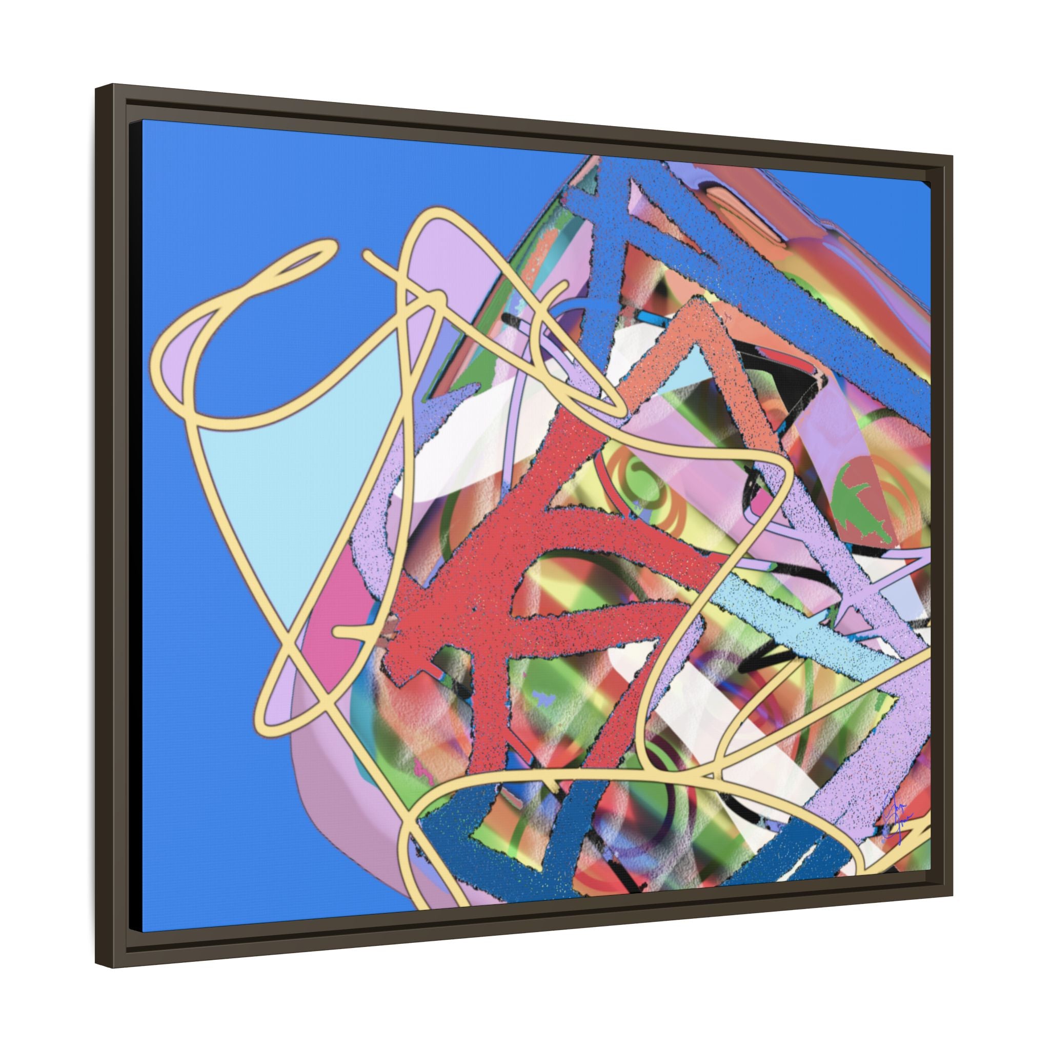 Abstract Multi‑Color Framed Canvas Art – Vibrant Modern Wall Decor