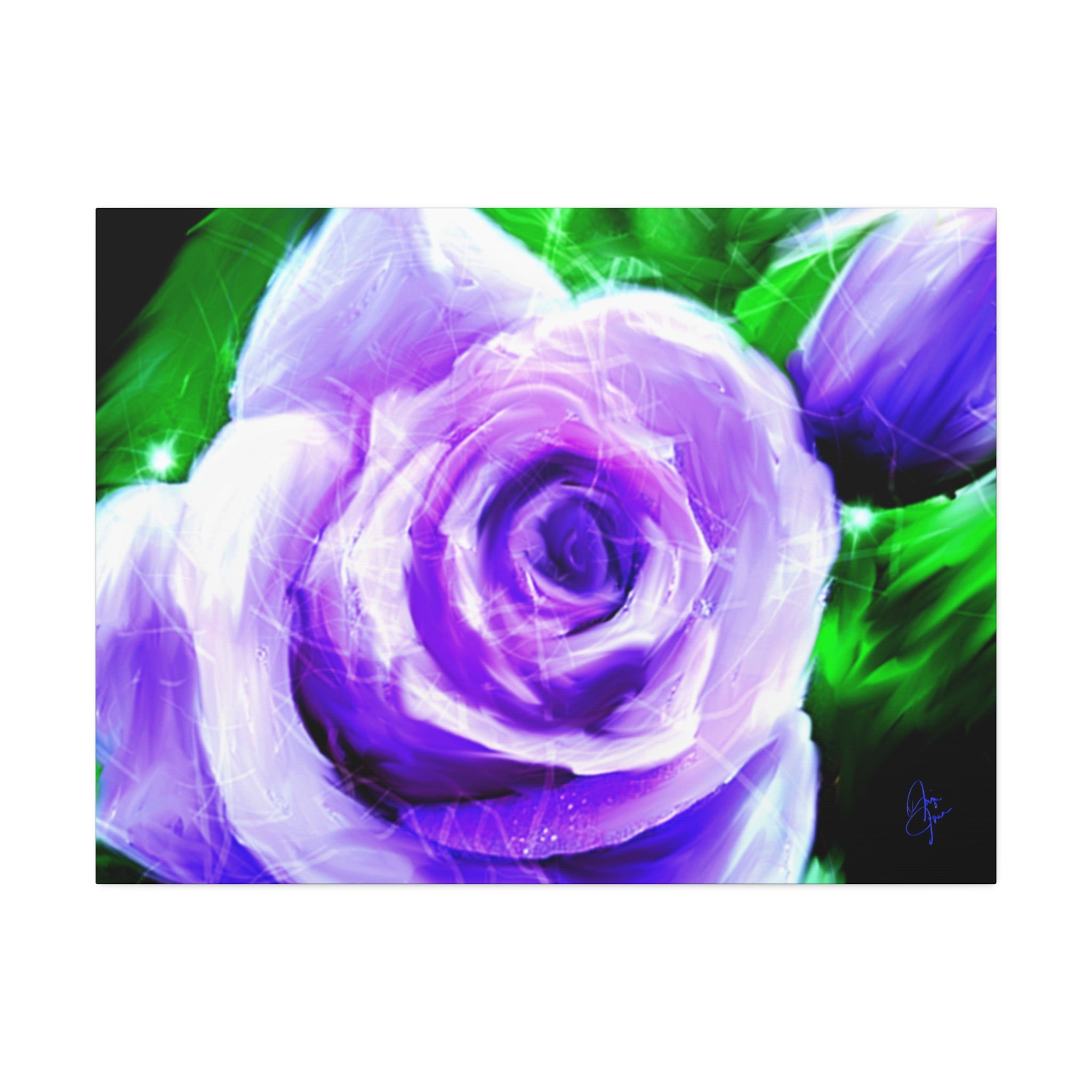 Purple Rose Canvas Print – Stretched 1.5" Floral Wall Art