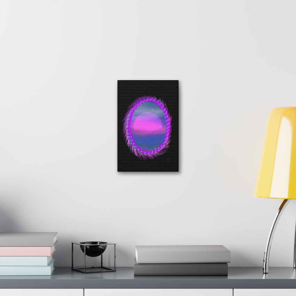 Stretched Canvas - Neon Dream Portal Sunset Wall Art