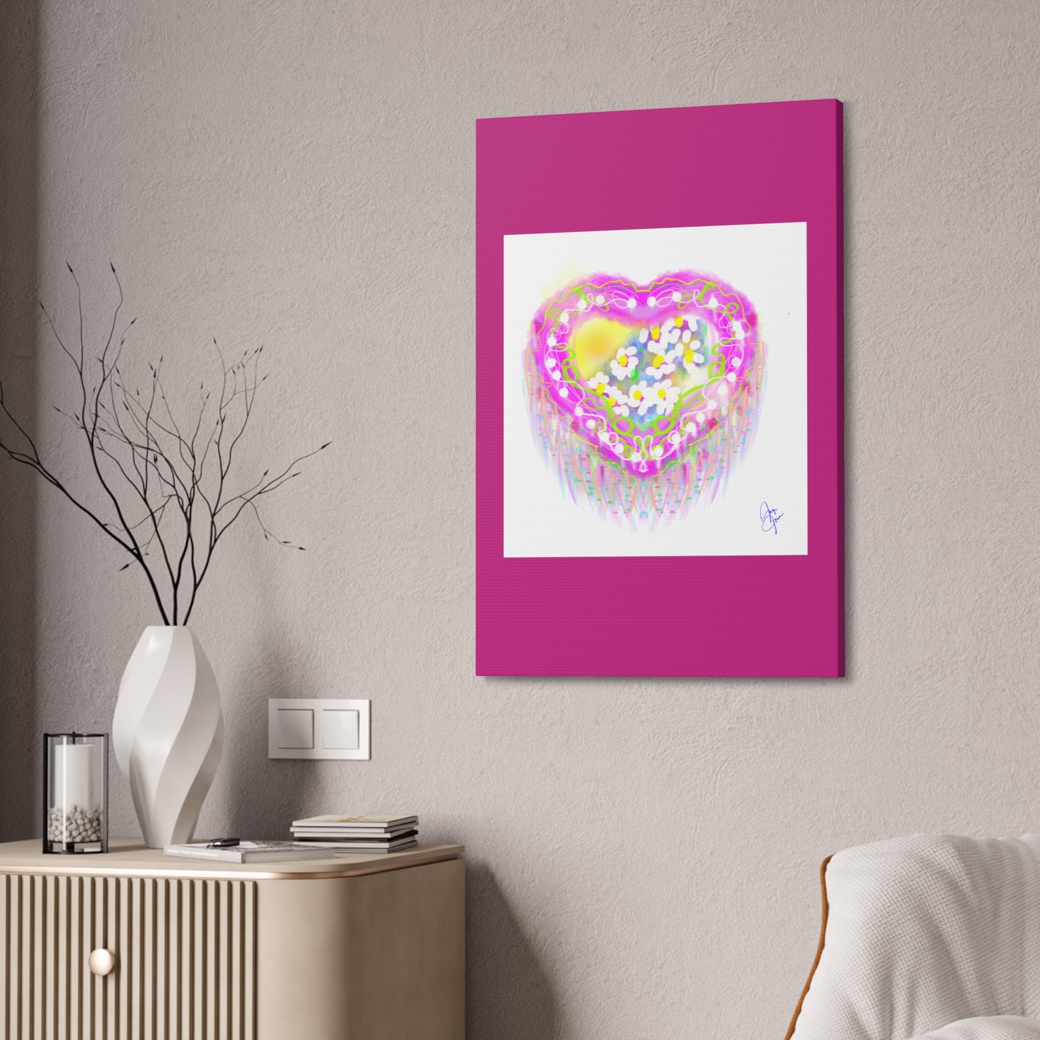 Daisy Burst Canvas Art — Bright Floral Stretched Canvas 1.5"