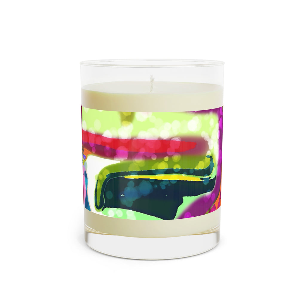 11oz Scented Candle — "Angie's Soul" Colorful Abstract Glass Jar